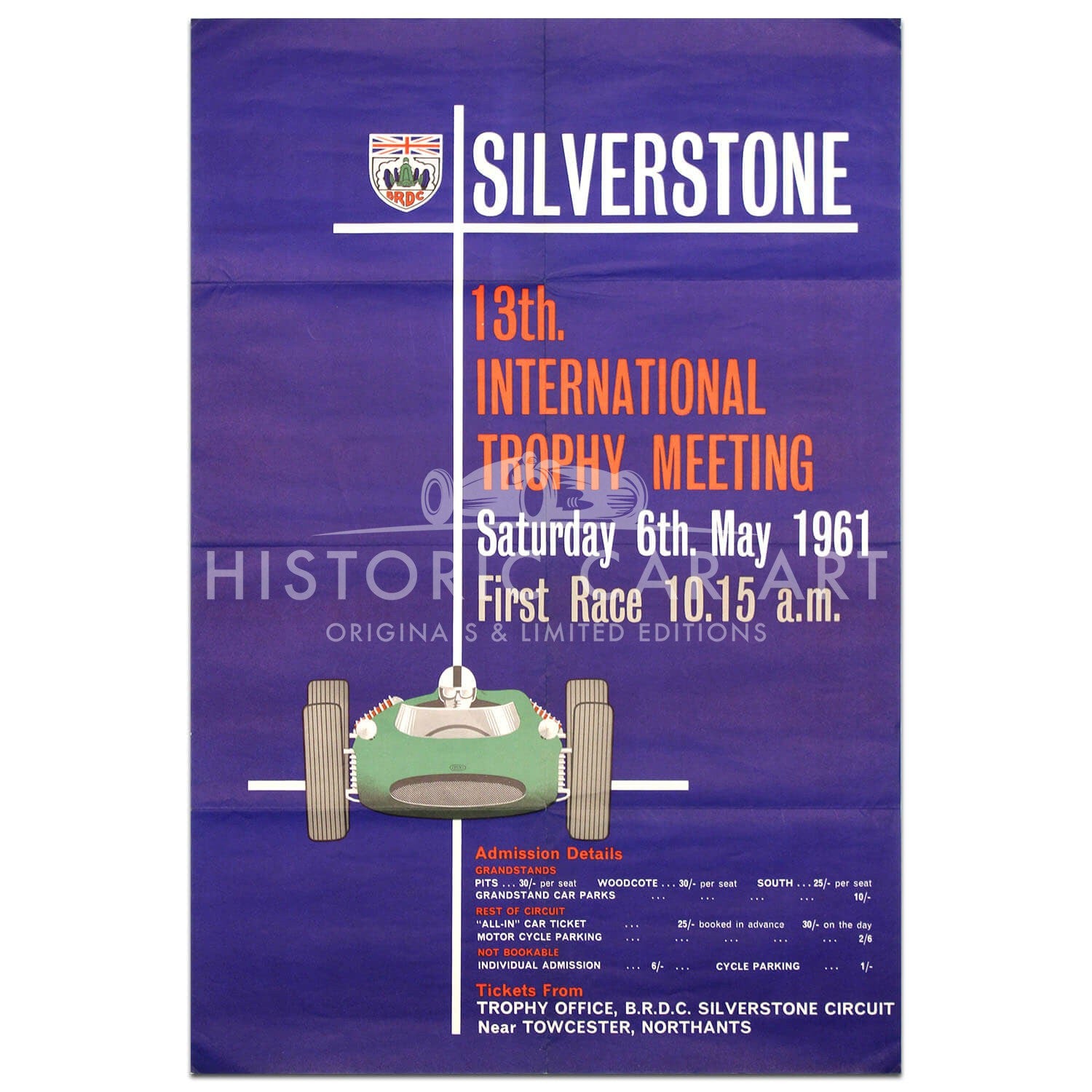 British | International Trophy Race 1961 Silverstone Original Poster