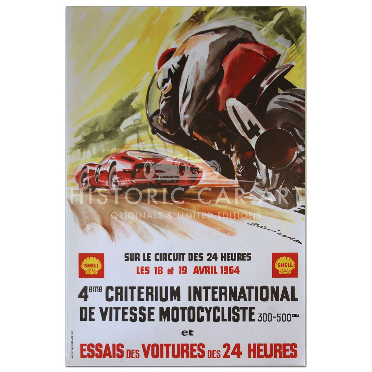French | Le Mans 24 hours 1964 Essais (Practice) Original Poster