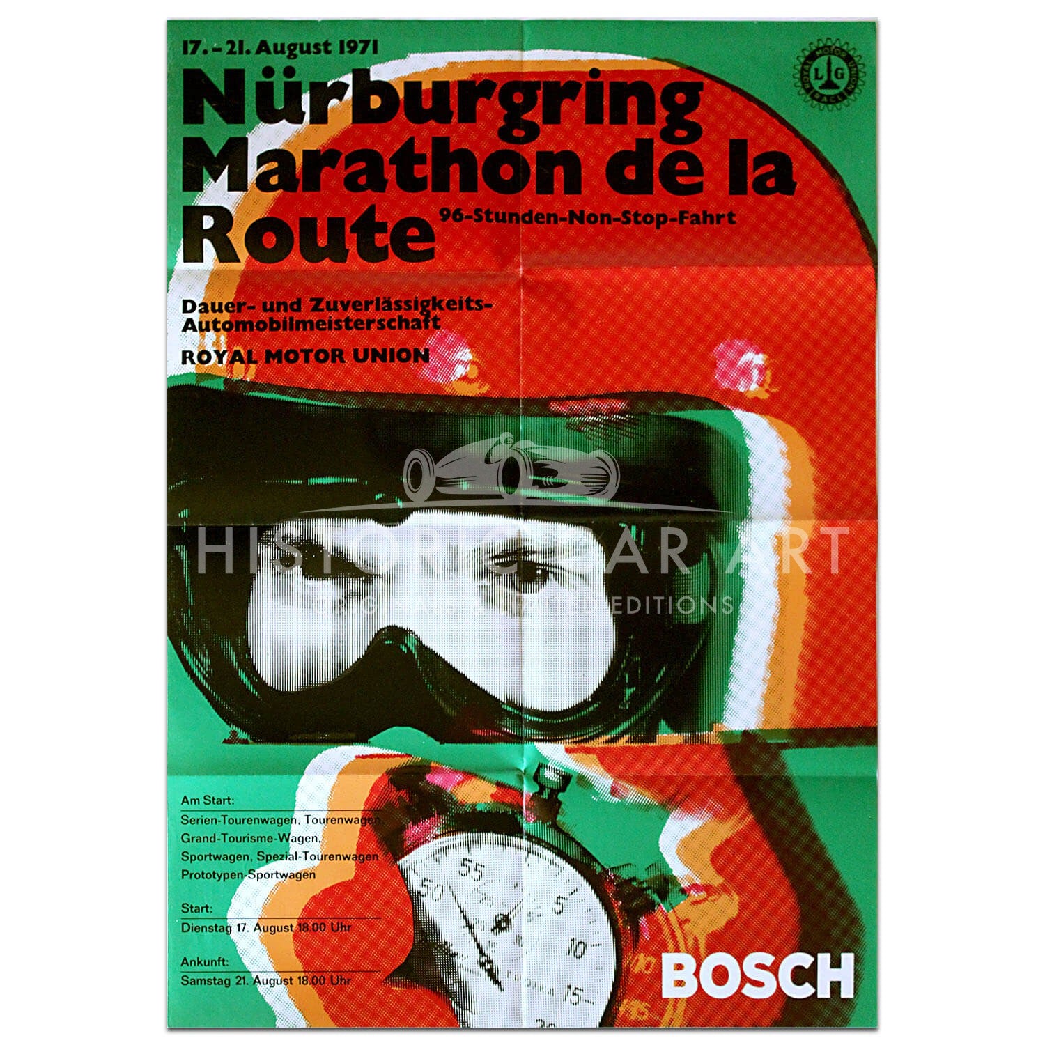 German | Marathon de la Route 1971 Nurburgring Original Poster