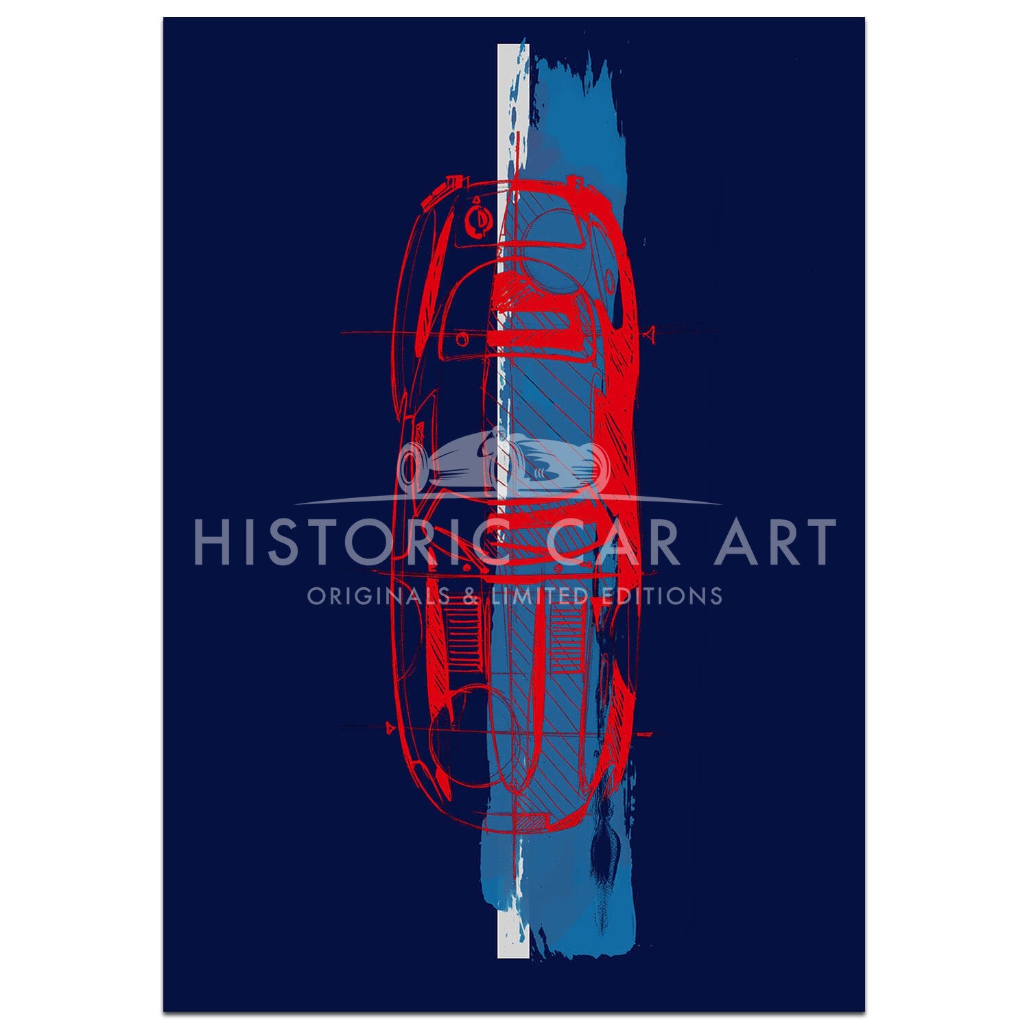 Jaguar E-Type - Designer Art - Print