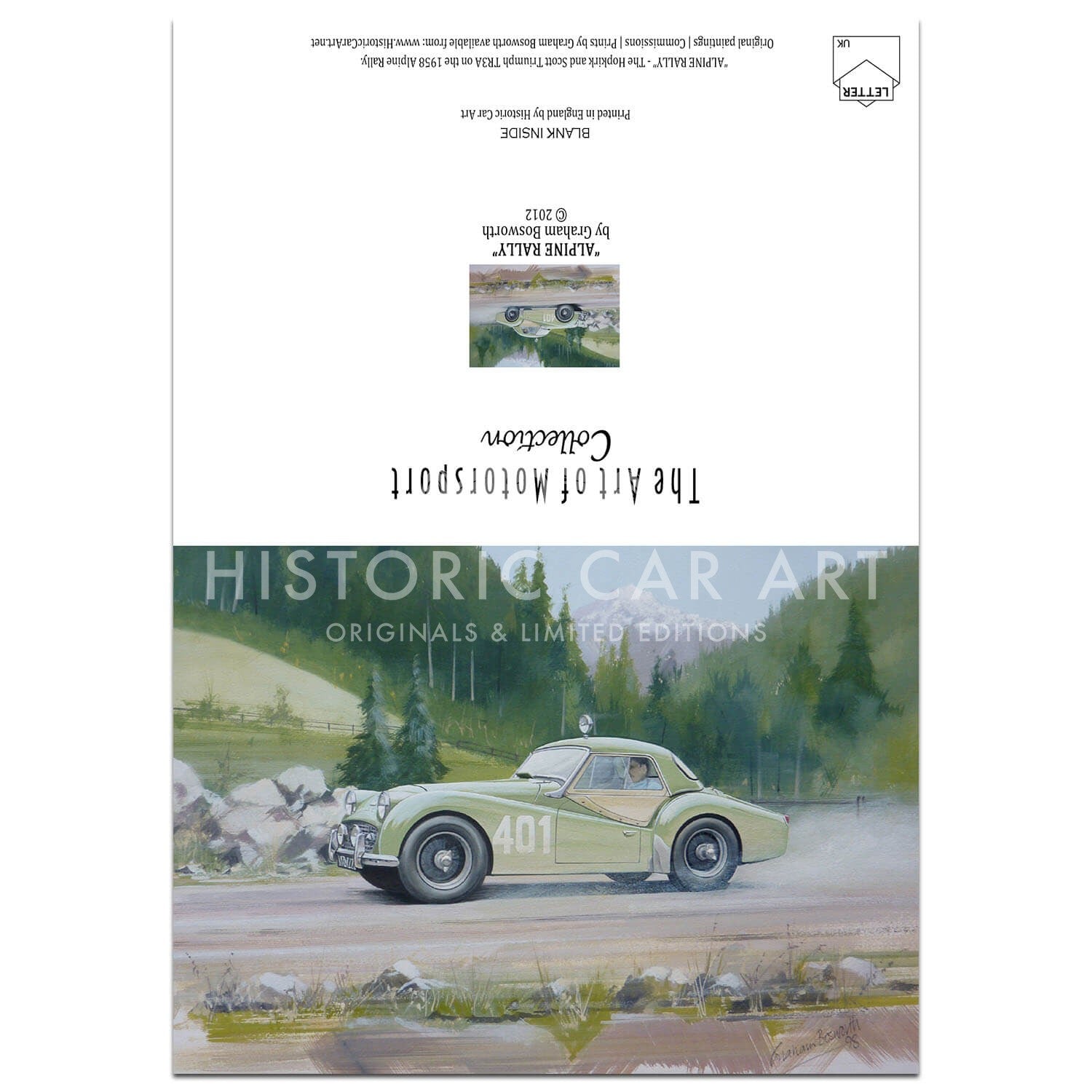 Triumph TR3A | Alpine Rally | Greetings Card