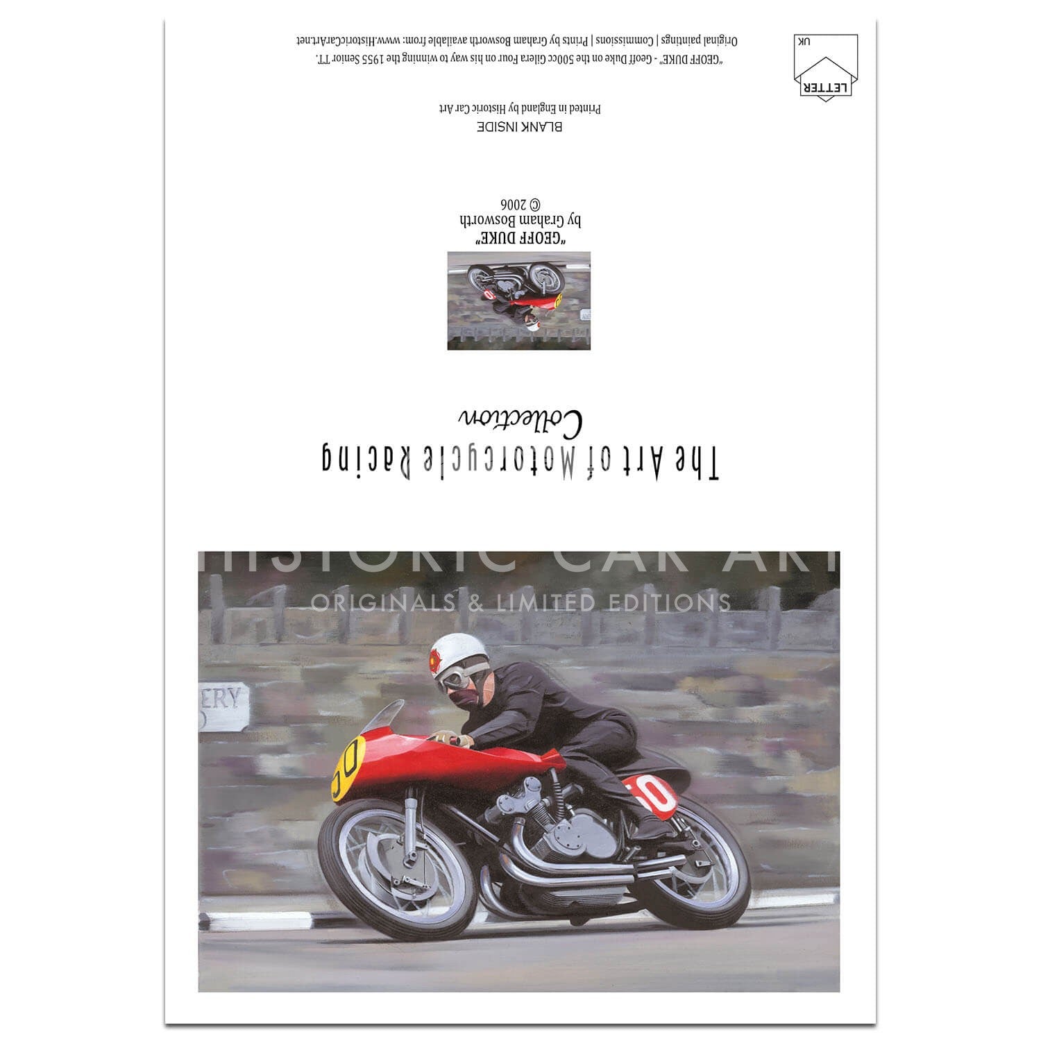 Geoff Duke | Gilera Motorcycle | TT | Greetings Card