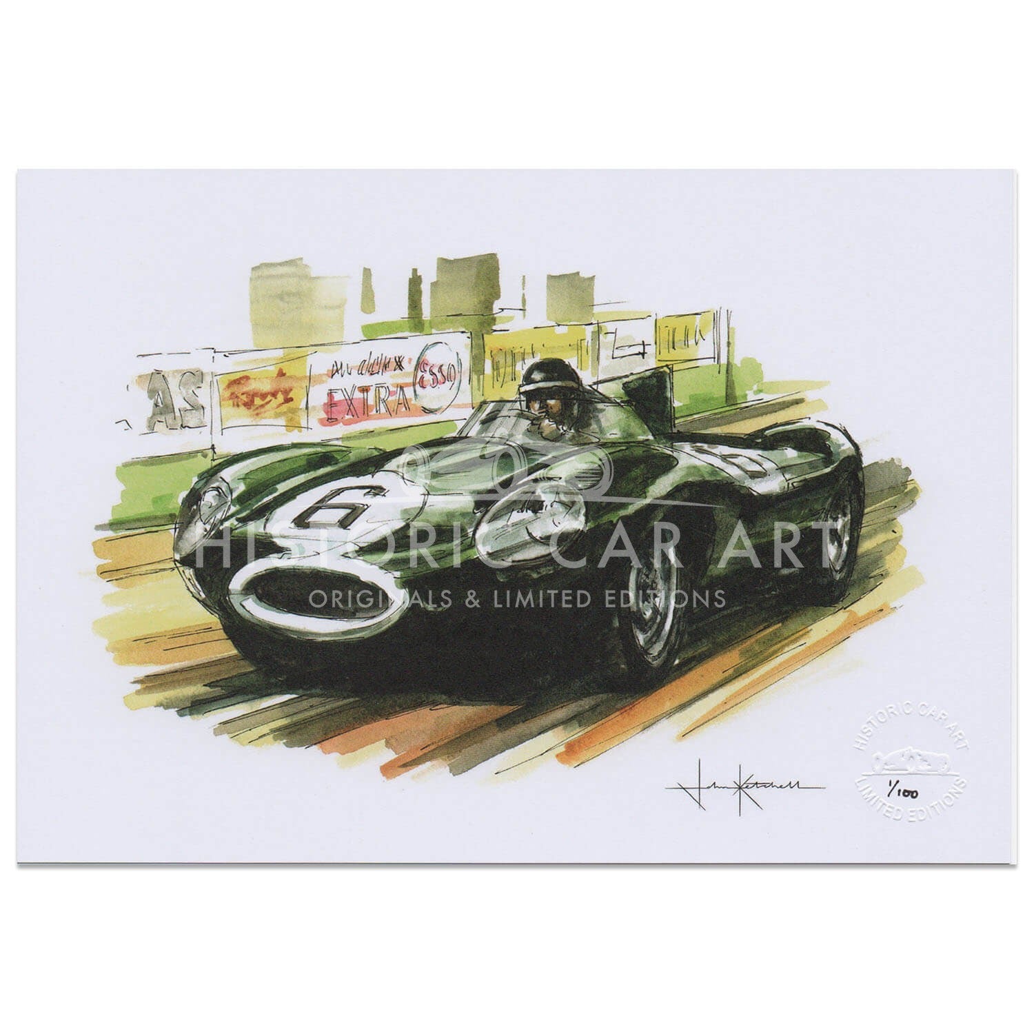 Hawthorn & Bueb | Le Mans 24h 1955 | Jaguar D-Type | Art Print