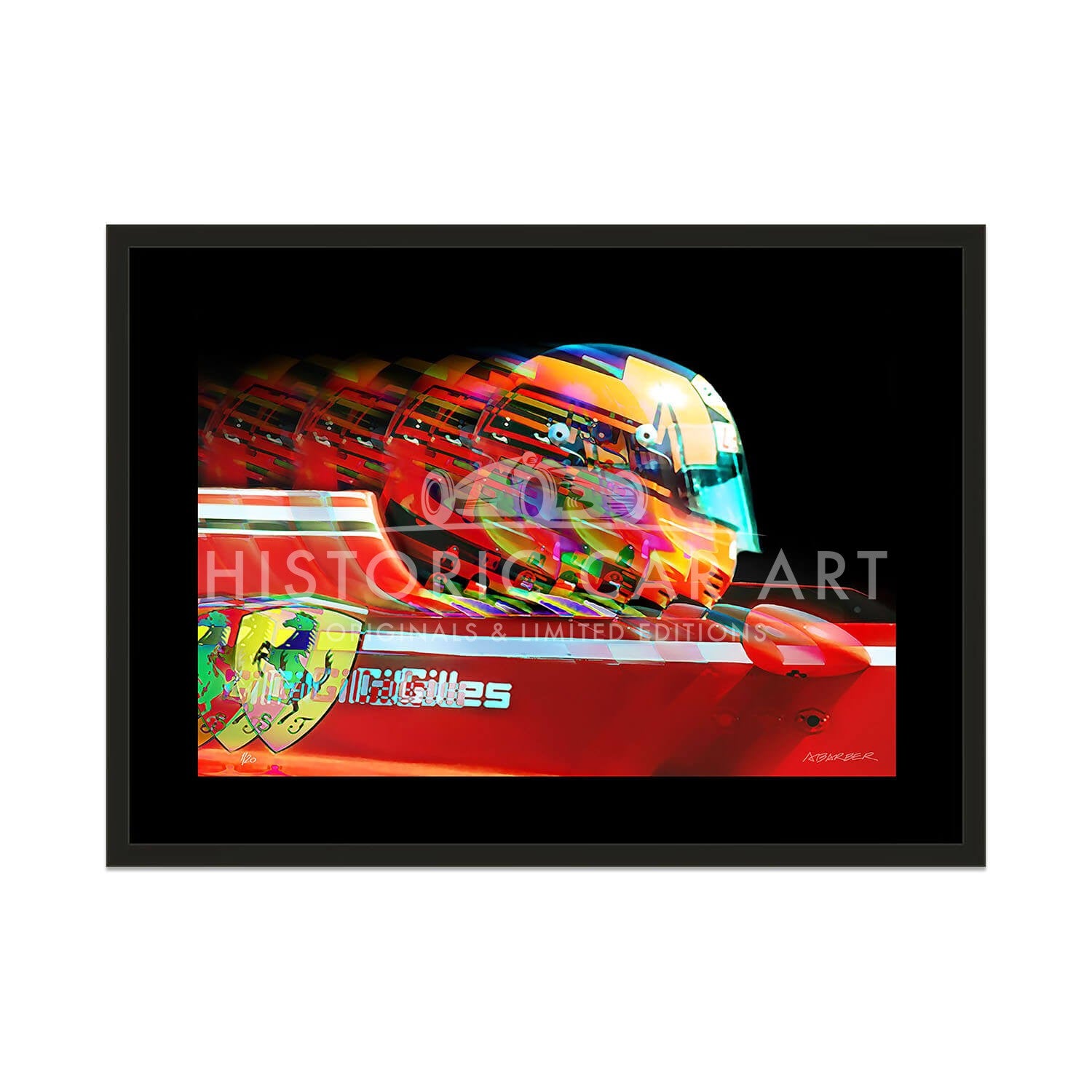 Gilles Villeneuve Profile | Ferrari | Formula 1 | Art Print