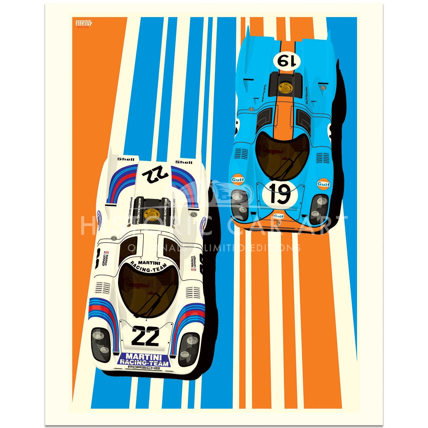 Famous Liveries: Porsche 917 | Martini & Gulf Oil | Le Mans 24H | Art Print