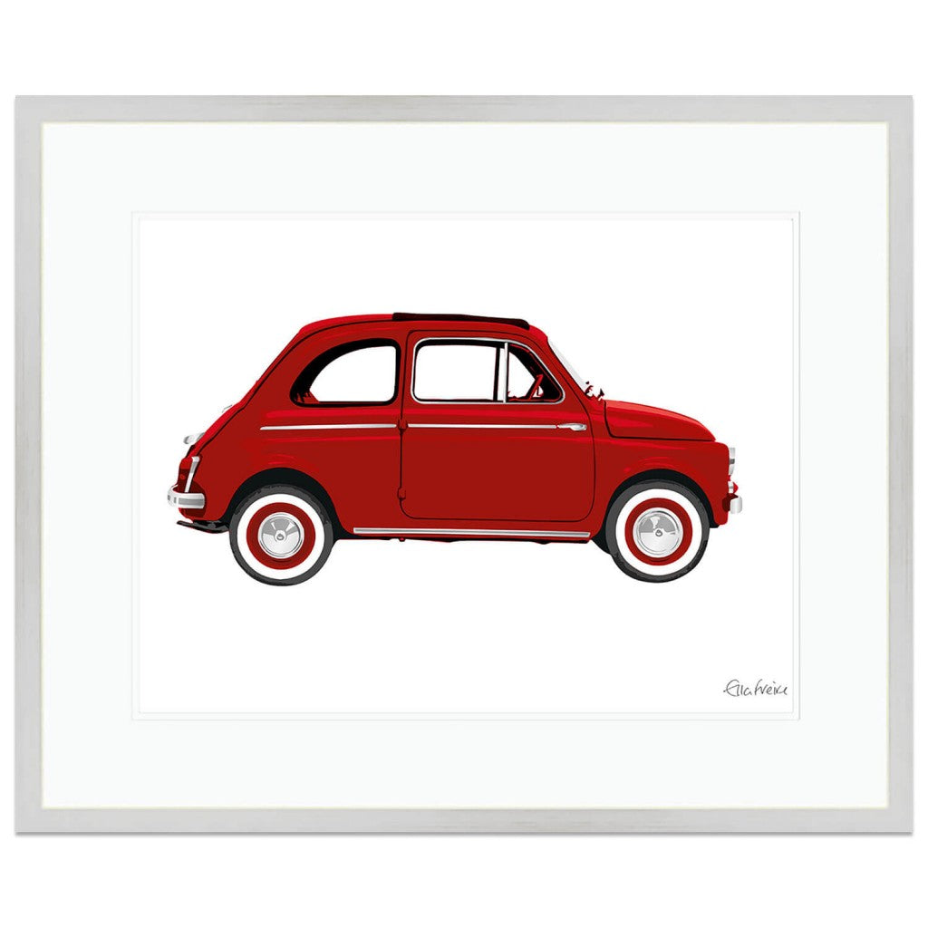Fiat 500 | Red | Art Print