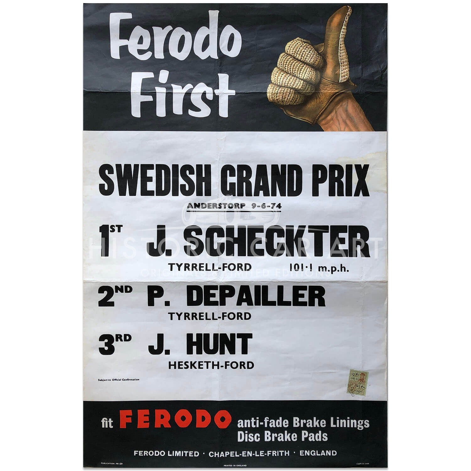 Swedish Grand Prix 1974 | Ferodo First Poster