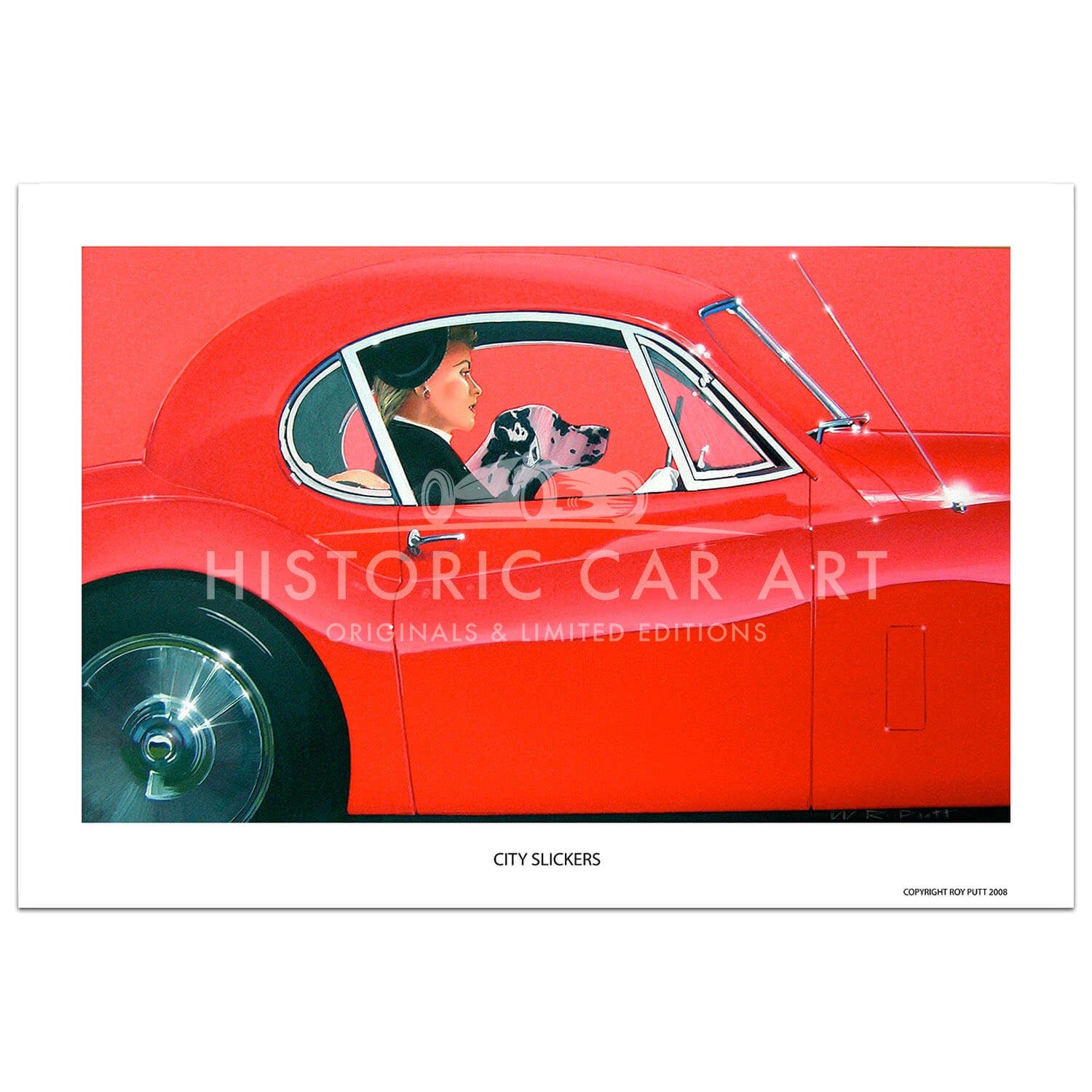 City Slickers - Jaguar XK120 | Dalmatian | Art Print