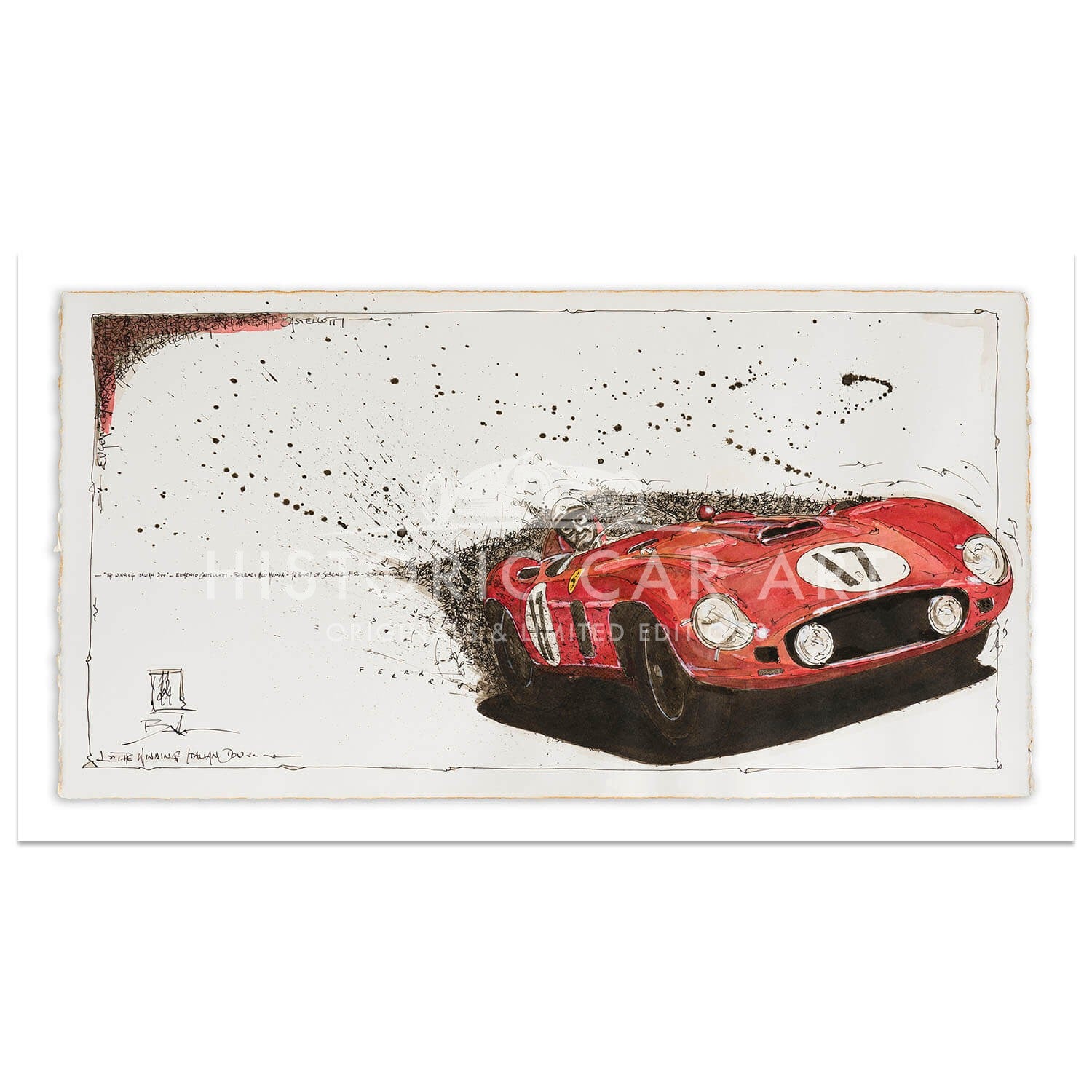 Winning Italian Duo | Ferrari 860 Monza Spider | Fangio/Castellotti | Sebring | 1956 | Art Print