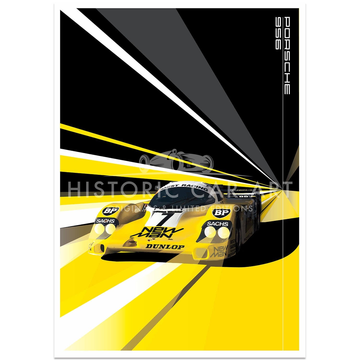Porsche | 956-117 | NewMan | Art Print | Poster