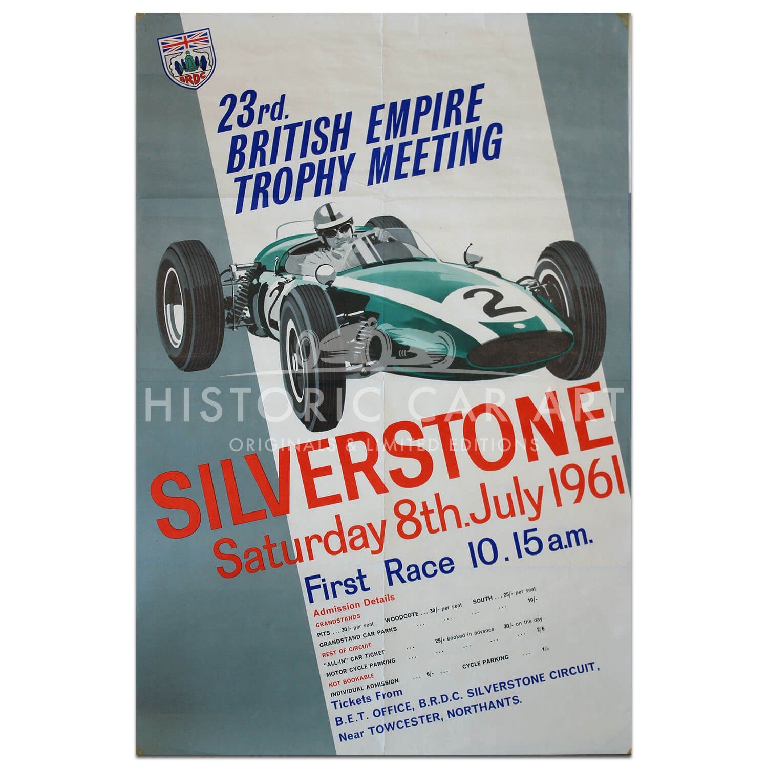 British | Empire Trophy Meeting 1961 Silverstone Original Poster