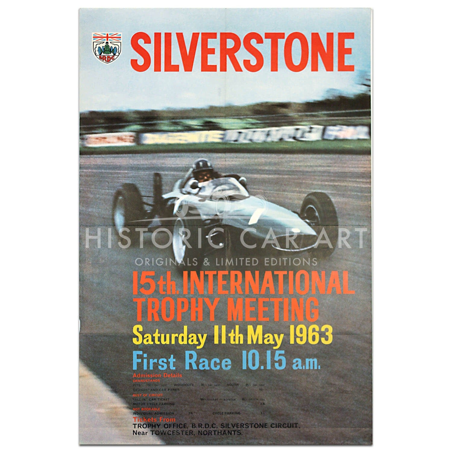 British | International Trophy Race 1963 Silverstone Original Poster