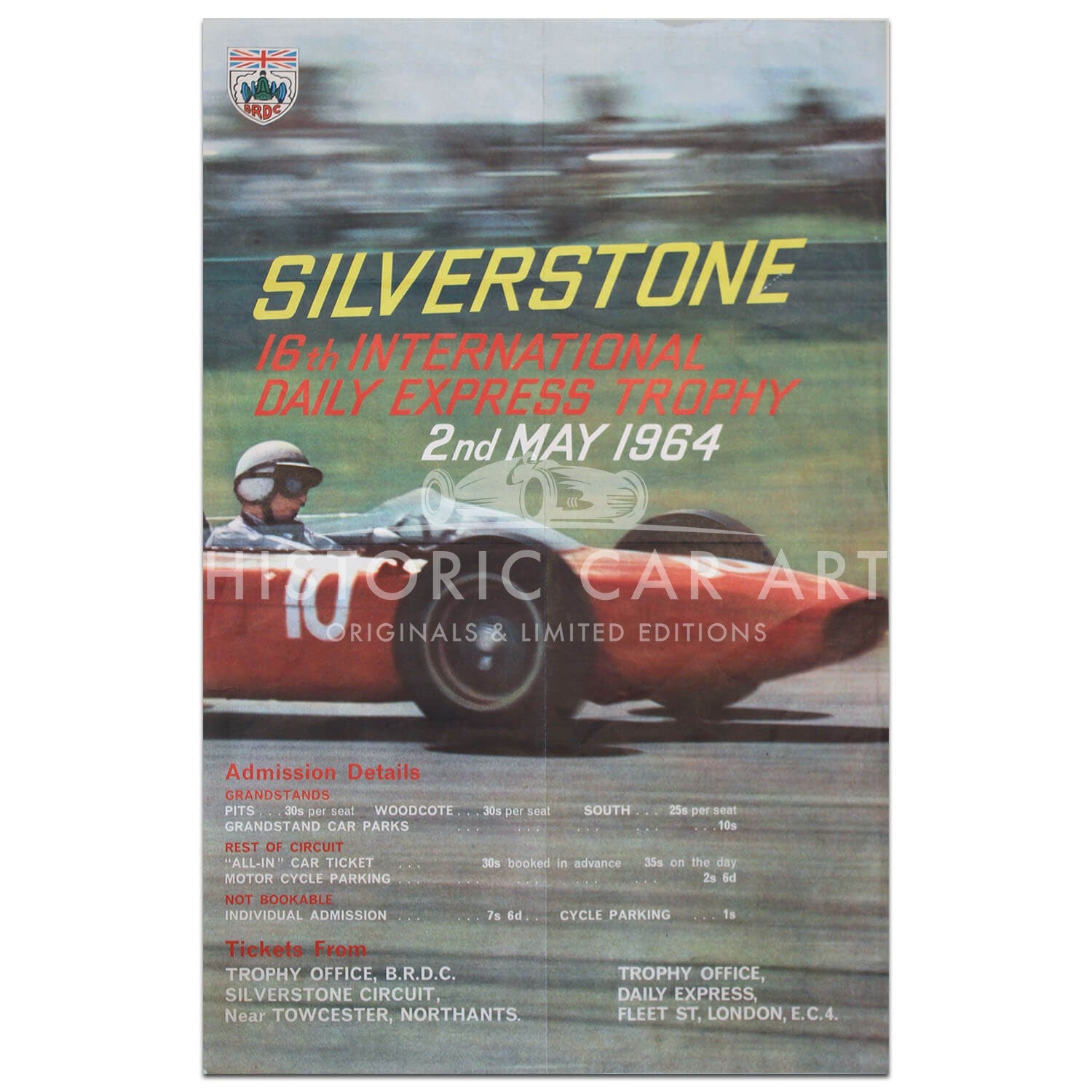 British | International Trophy Race 1964 Silverstone Original Poster