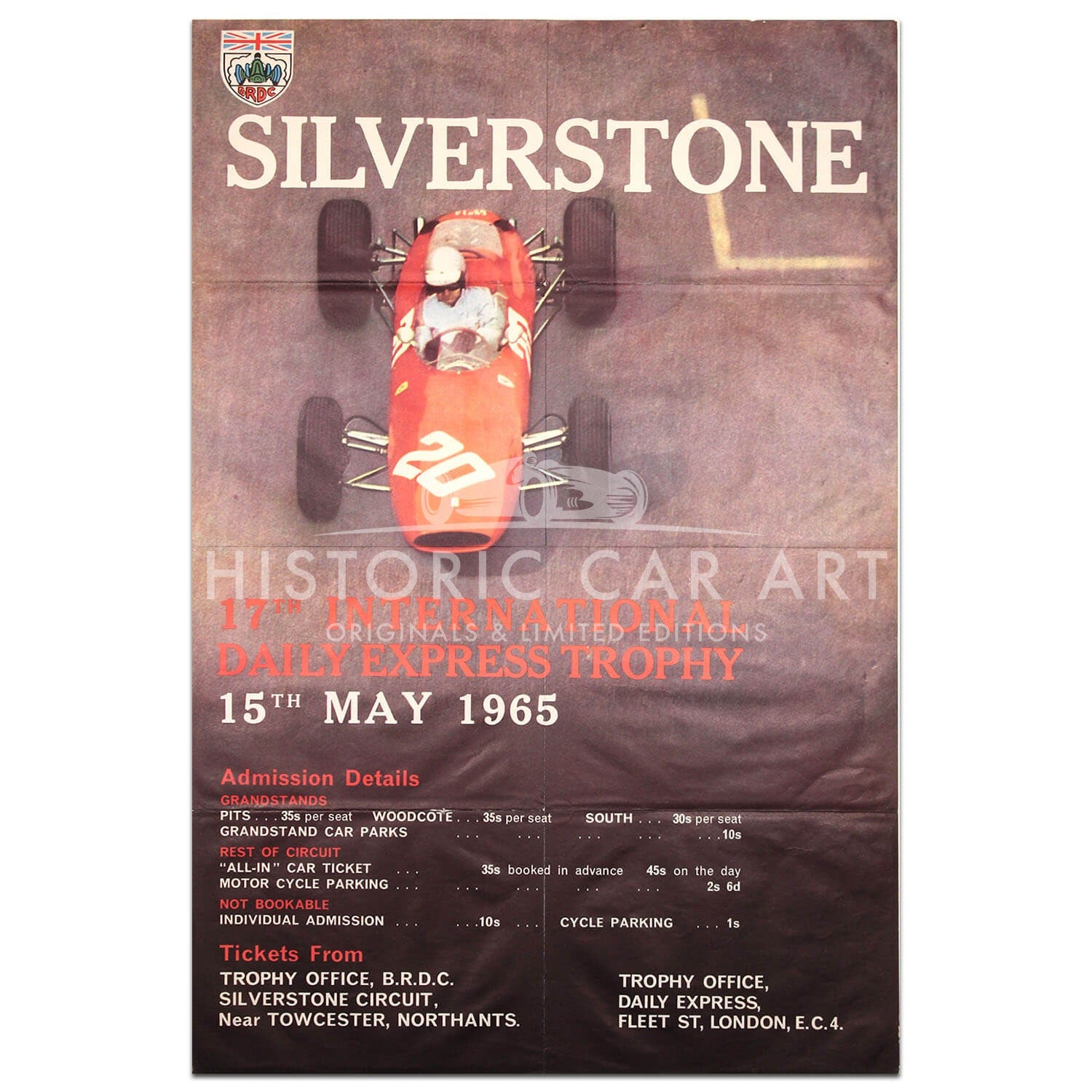 British | International Trophy Race 1965 Silverstone Original Poster
