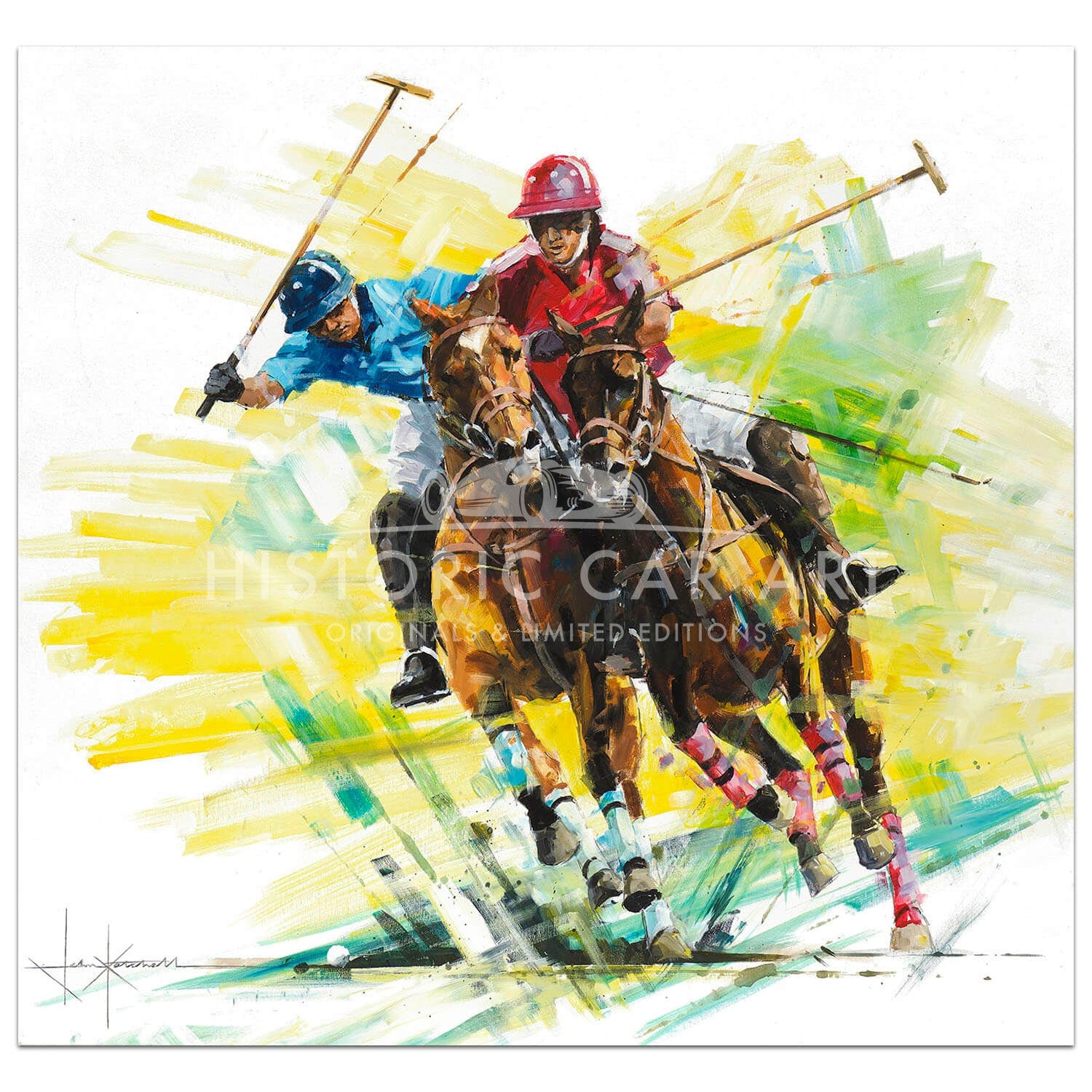 Pushing On | Polo Player | Painting