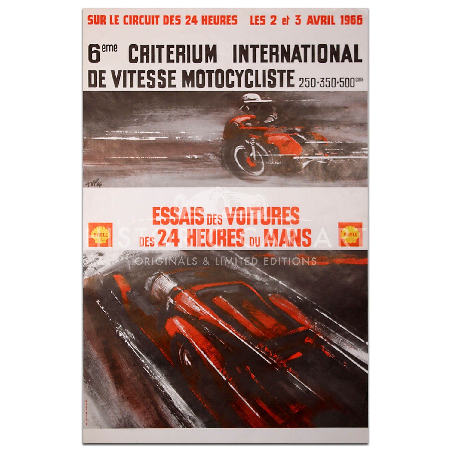 French | Le Mans 24 hours 1966 Essais (Practice) Original Poster