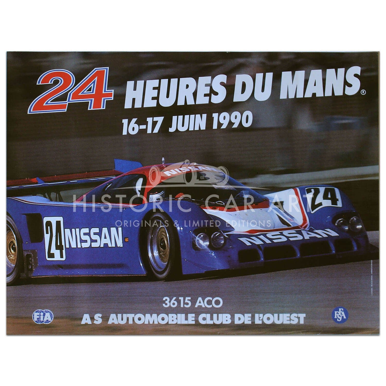 French | Le Mans 24 hours 1990 Original Poster