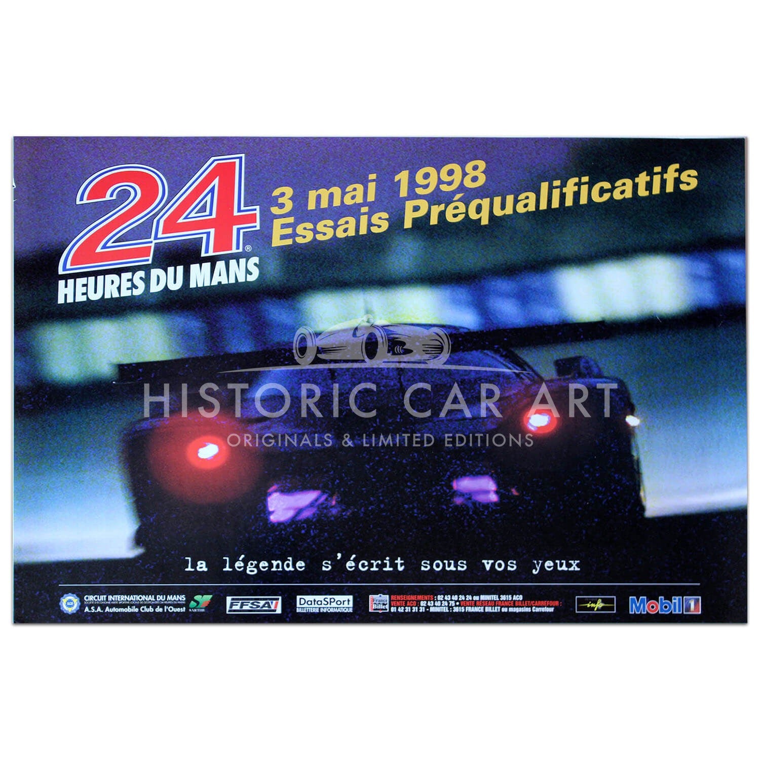 French | Le Mans 24 hours 1998 Essais (Practice) Original Poster