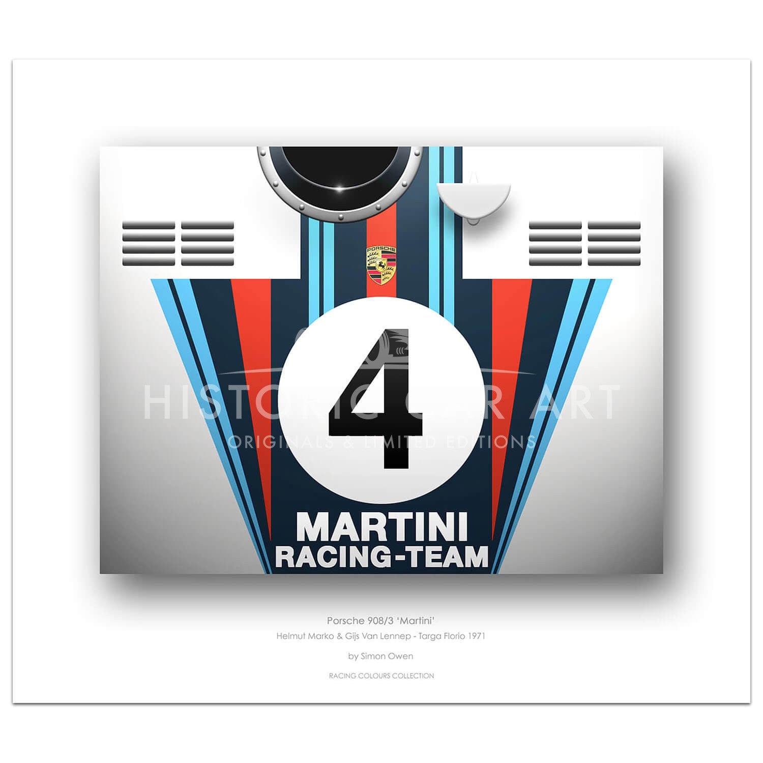 1971 Porsche 908/3 Martini (Marko / Van Lennep / Targa Florio) - Print