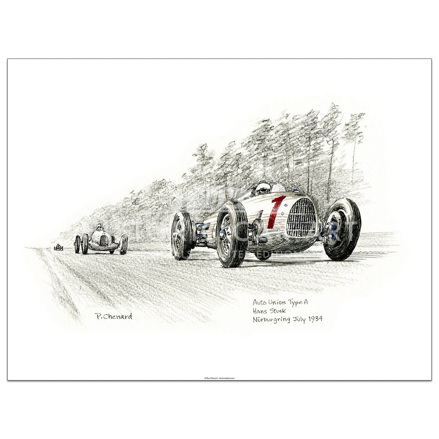 Hans Stuck Auto Union 1934 Nurburgring - Print