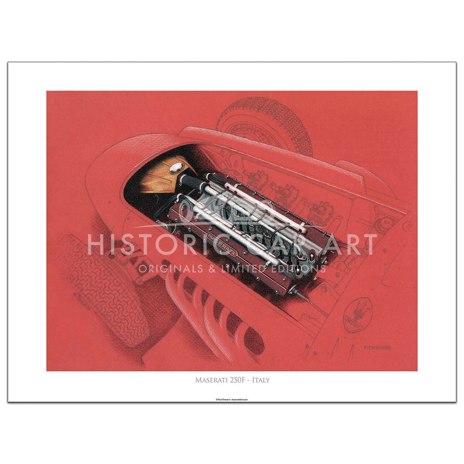 Grand Prix Engine Series - Maserati 250F - Print