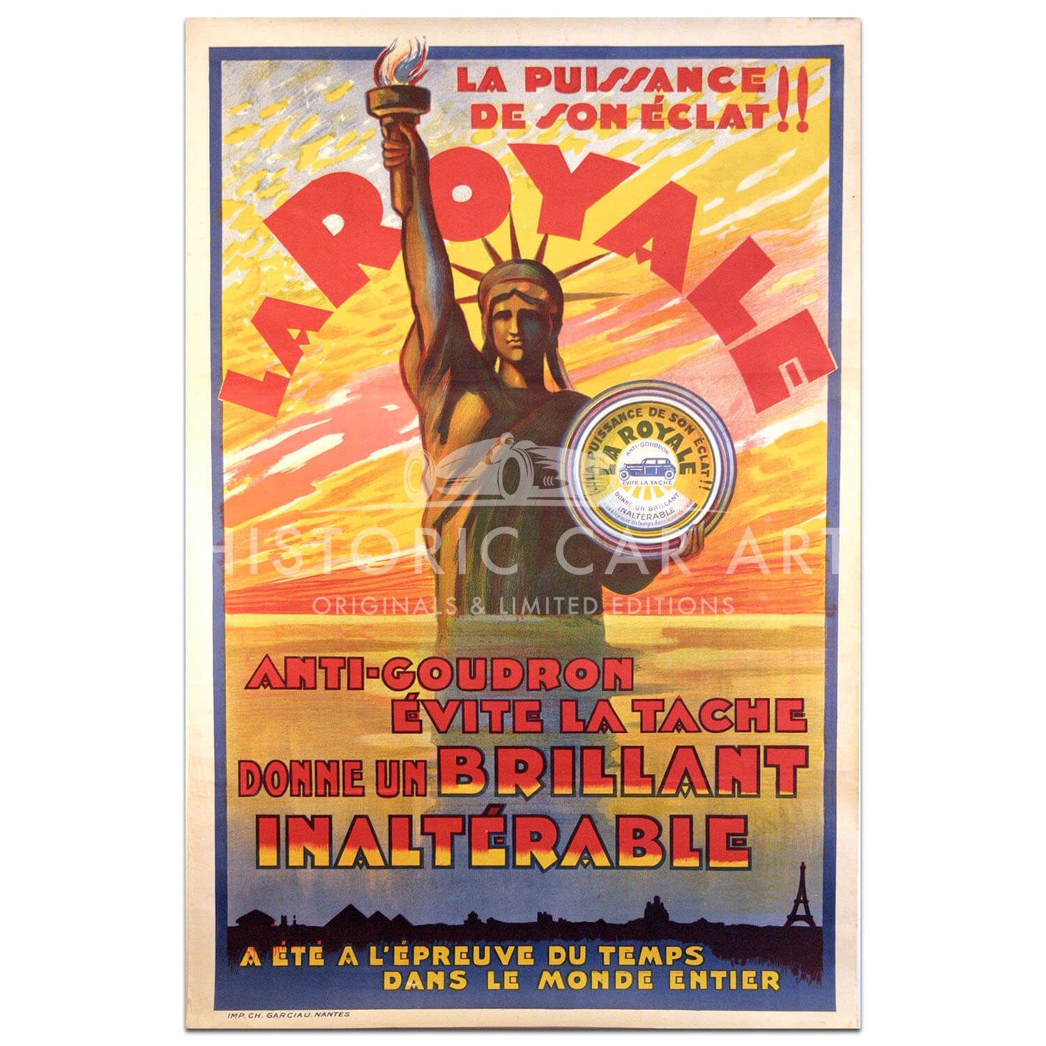 French | La Royale 1925 Original Poster (Statue of Liberty New York)