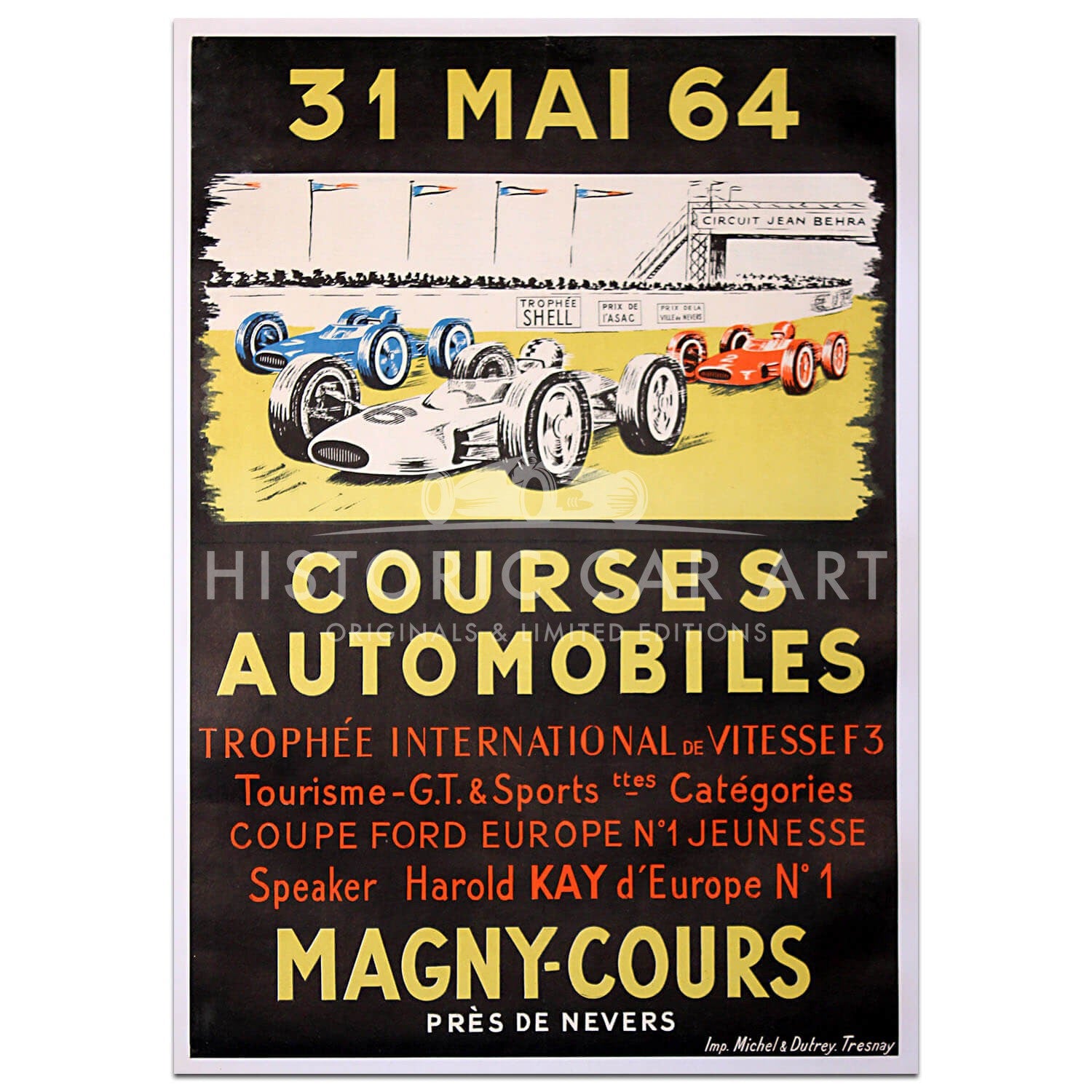 French | Trophee International de Vitesse Magny-Cours 1964 Original Poster