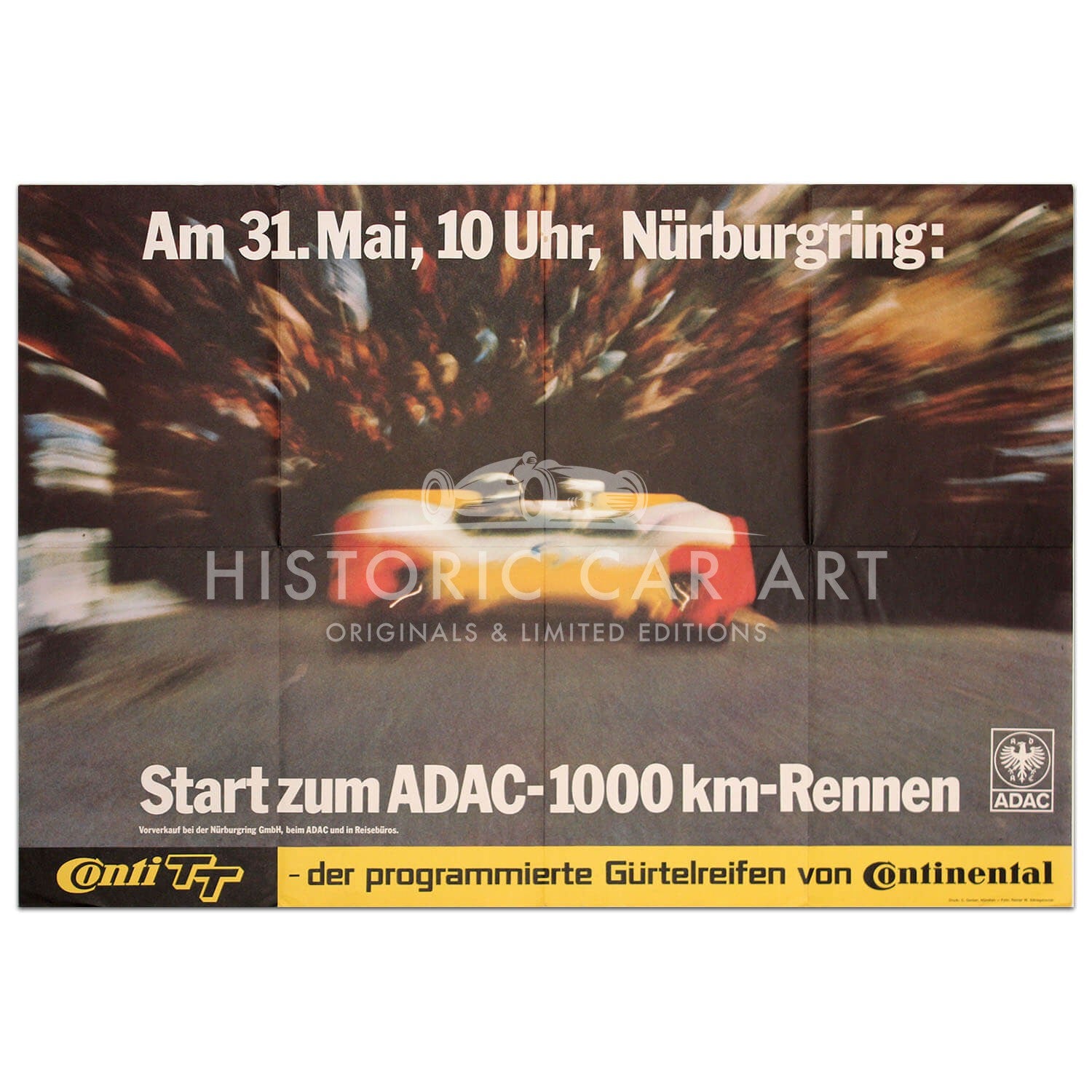 German ADAC Nurburgring 1000km Rennen 1969 Original Poster