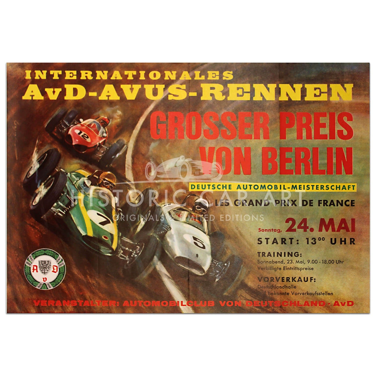 German | AVUS Rennen 1961 - Grand Prix of Berlin Original Poster