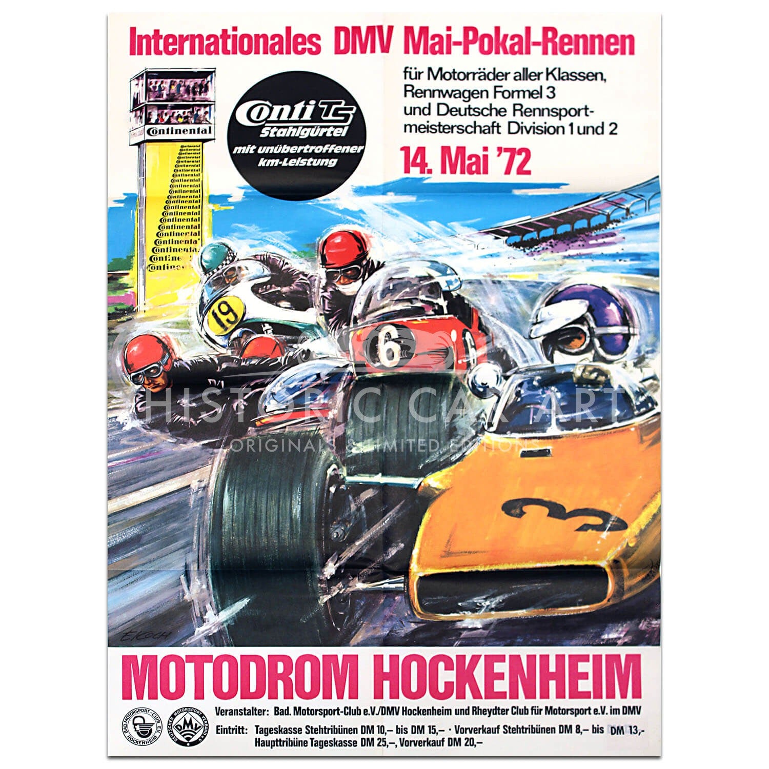 German | Mai-Pokel Rennen 1972 Hokenheim Original Poster