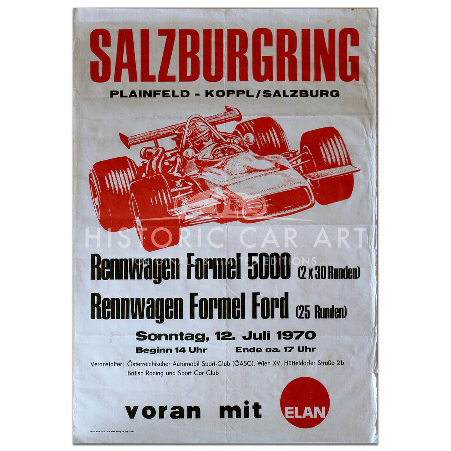 German | Salzburgring 1970 Original Poster