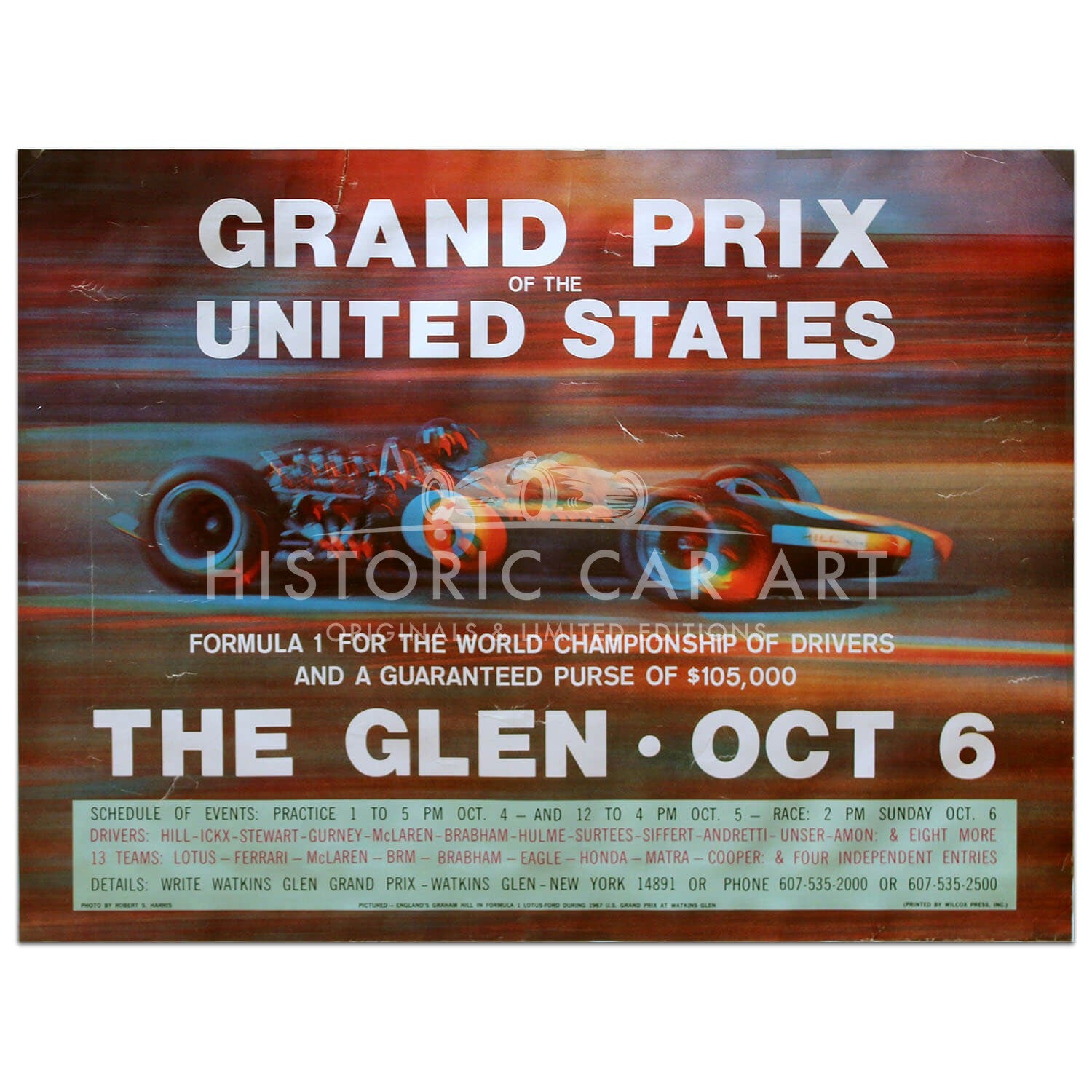 USA | US Grand Prix 1968 Original Poster