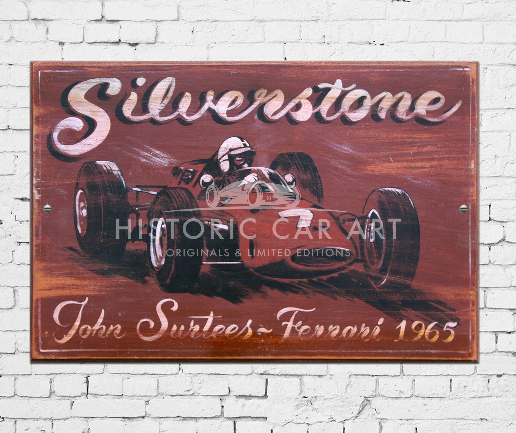 Silverstone 1965 | Ferrari | Surtees | Wooden Sign