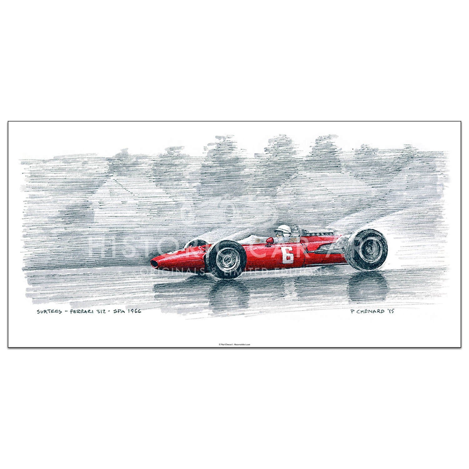 John Surtees | Ferrari 312 F1 | Spa 1966 | Print