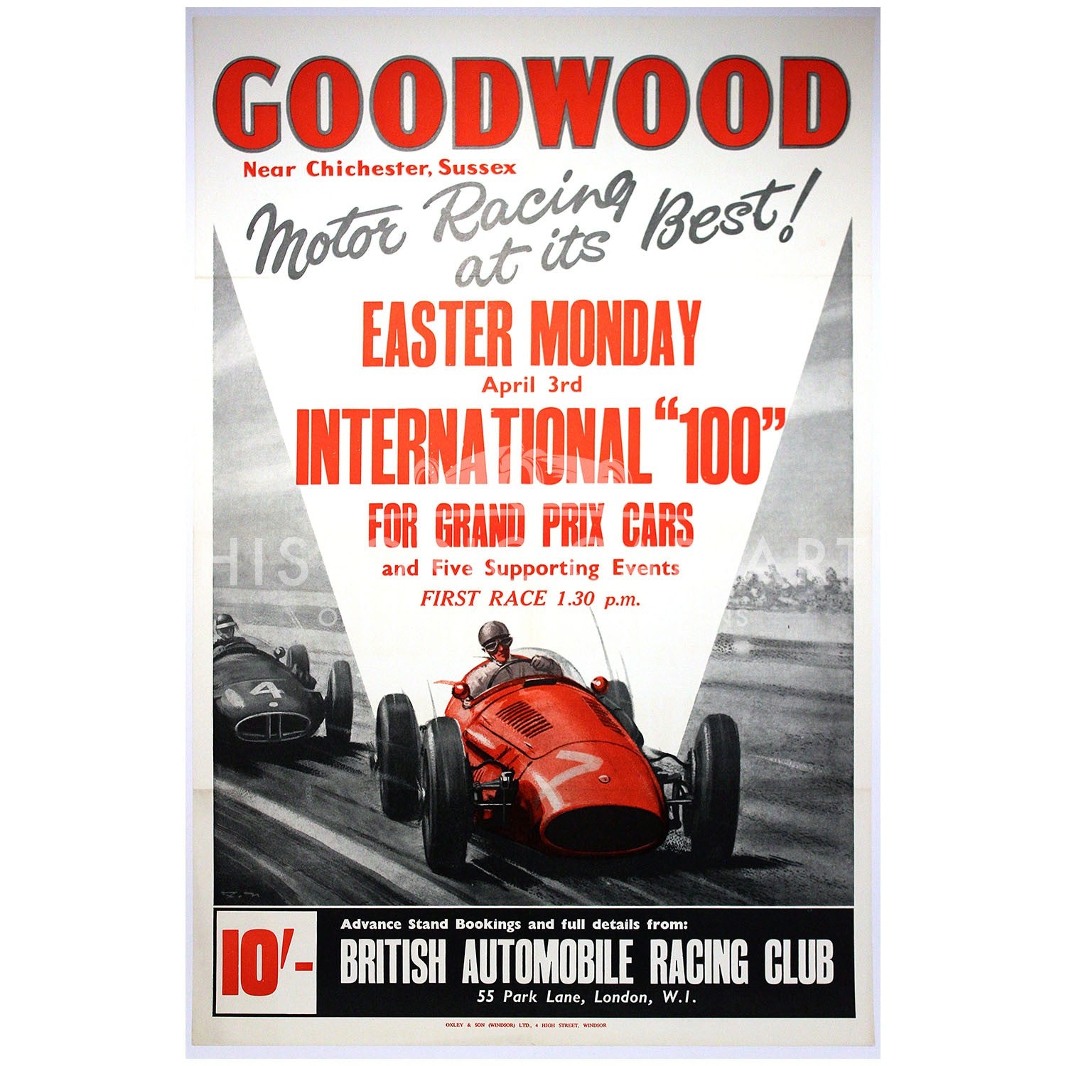 British | Goodwood International 100 Race 1961 Original Poster