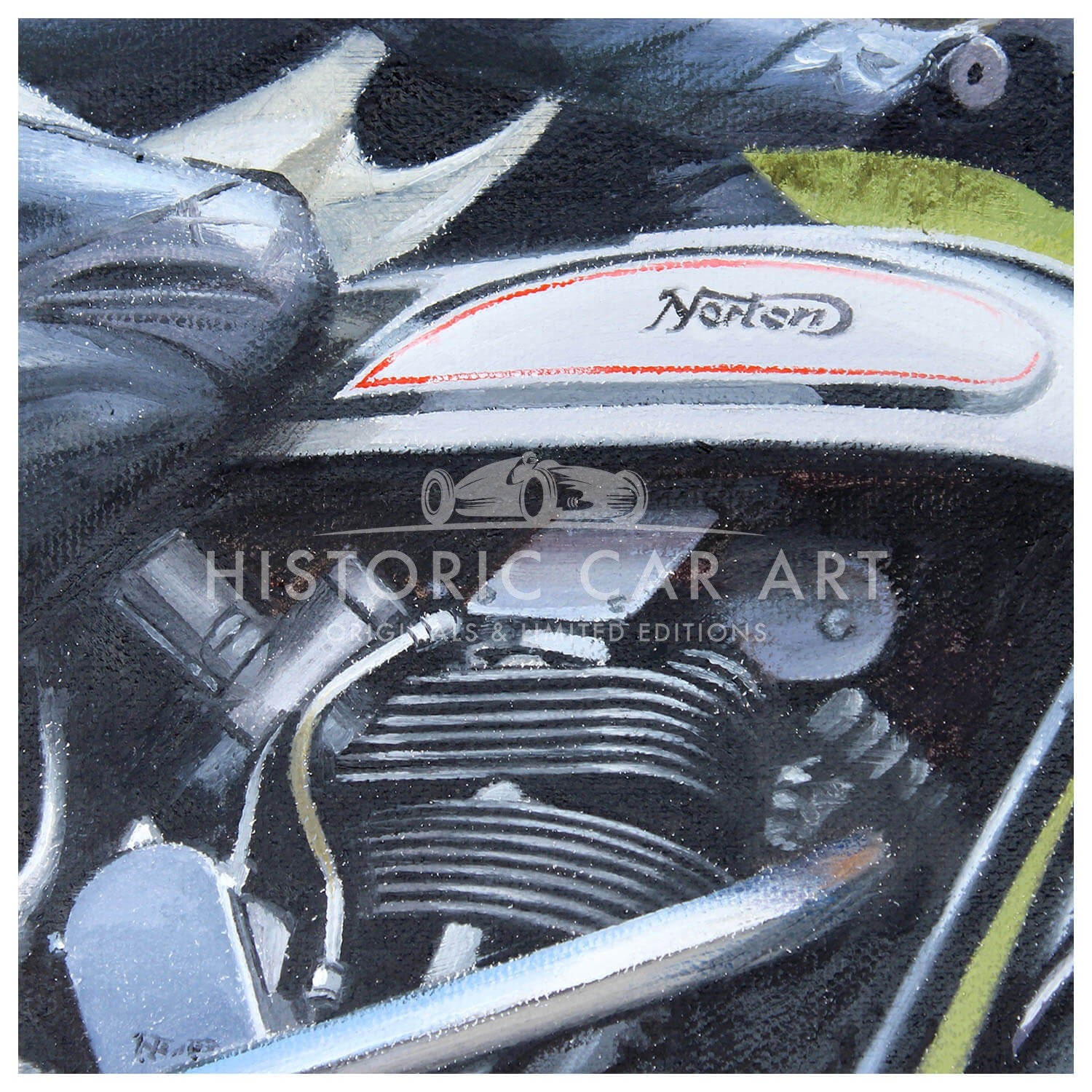 John Surtees | 1955 Manx Norton Motorcycle | Olivers Mount | Painting
