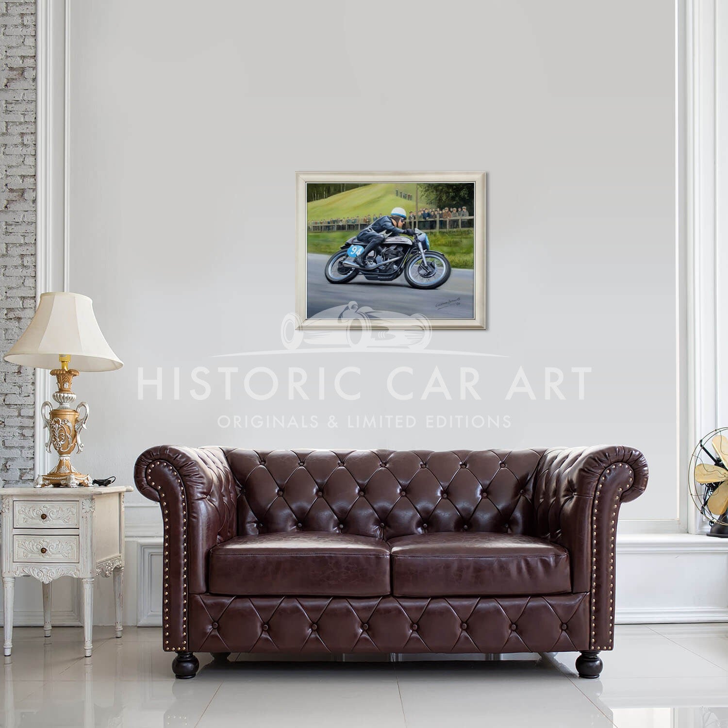 John Surtees | 1955 Manx Norton Motorcycle | Olivers Mount | Painting