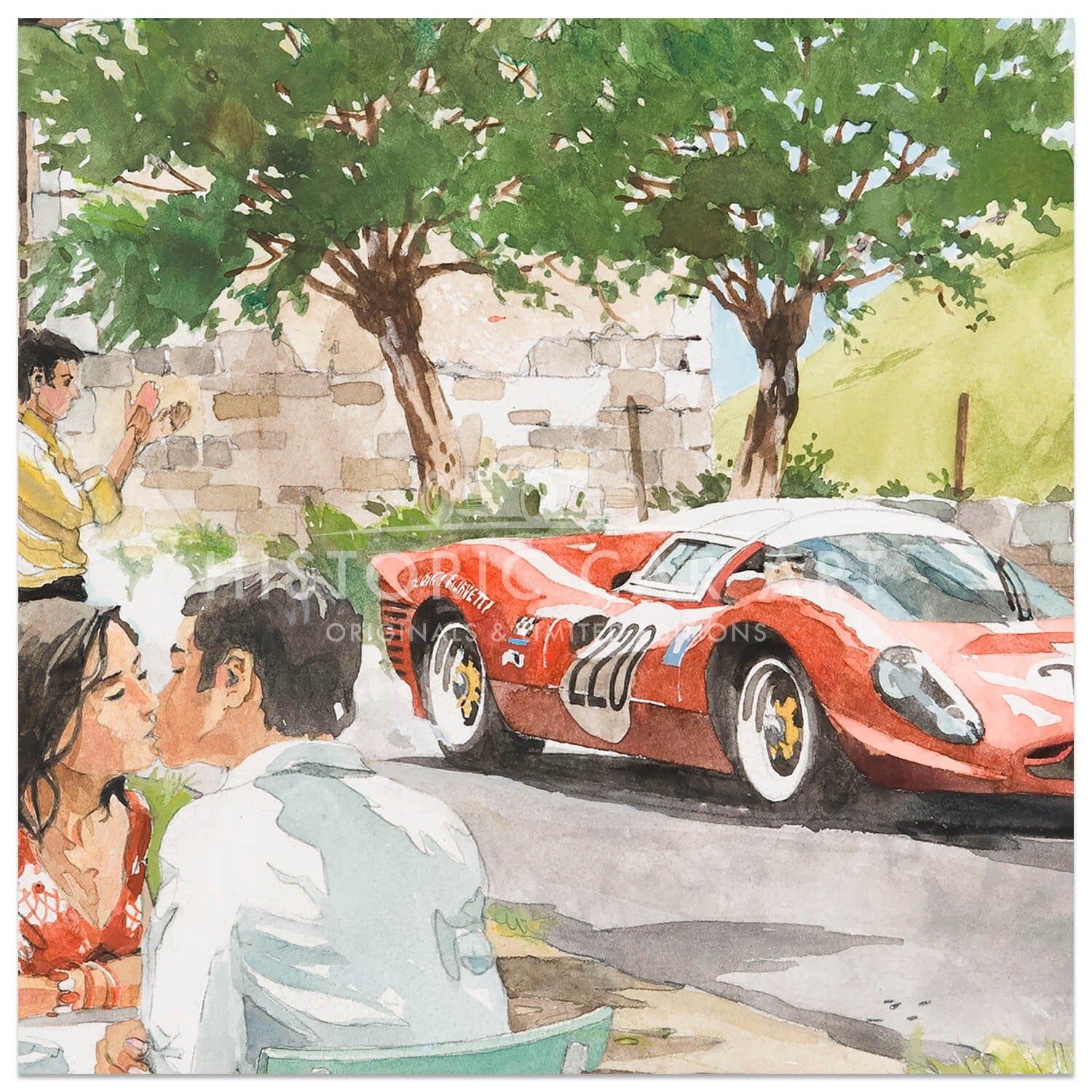 Watching the Race | Ferrari P3 | Targa Florio 1967 | Art Print