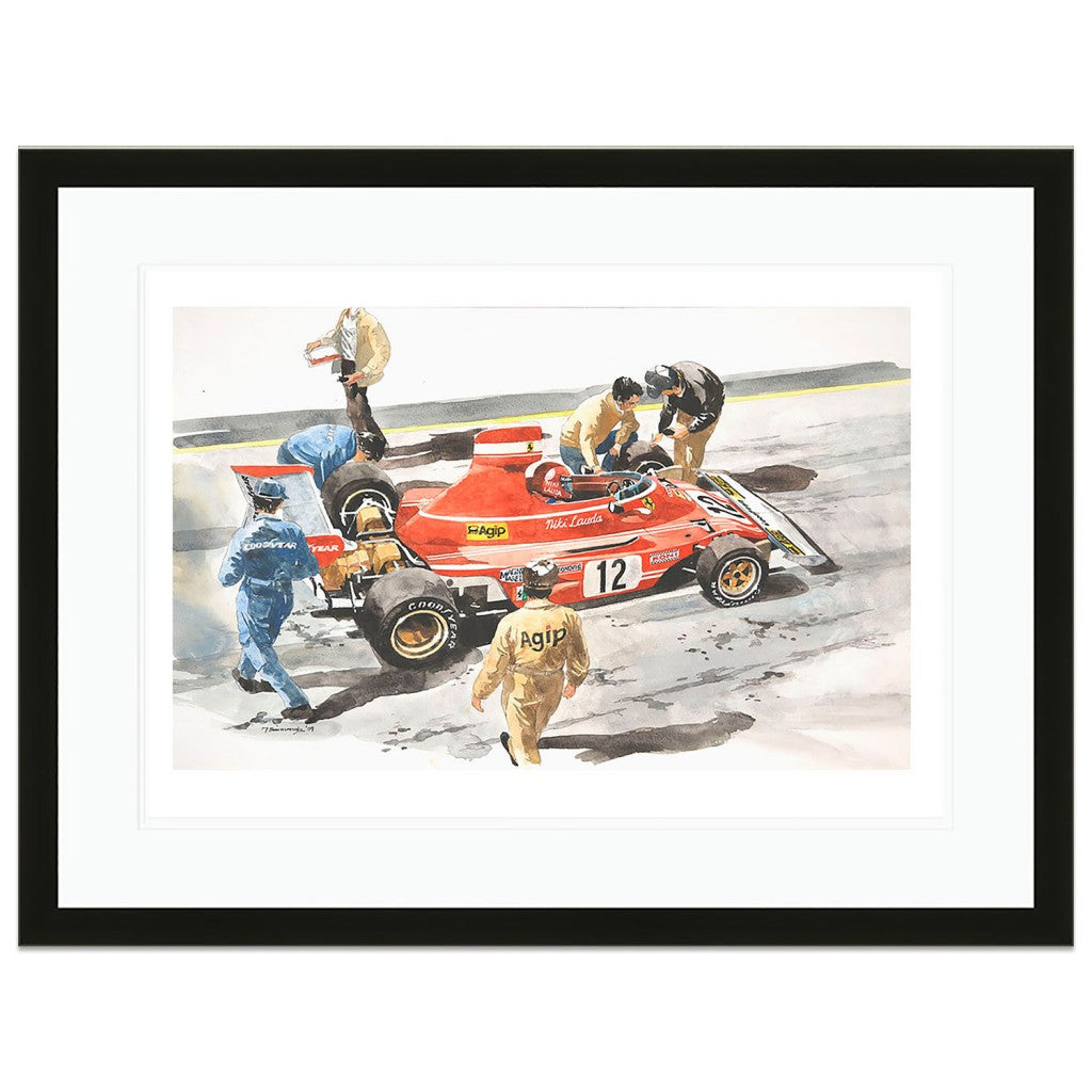 Ferrari Pit Stop | Niki Lauda | Spanish Grand Prix 1974 | Art Print