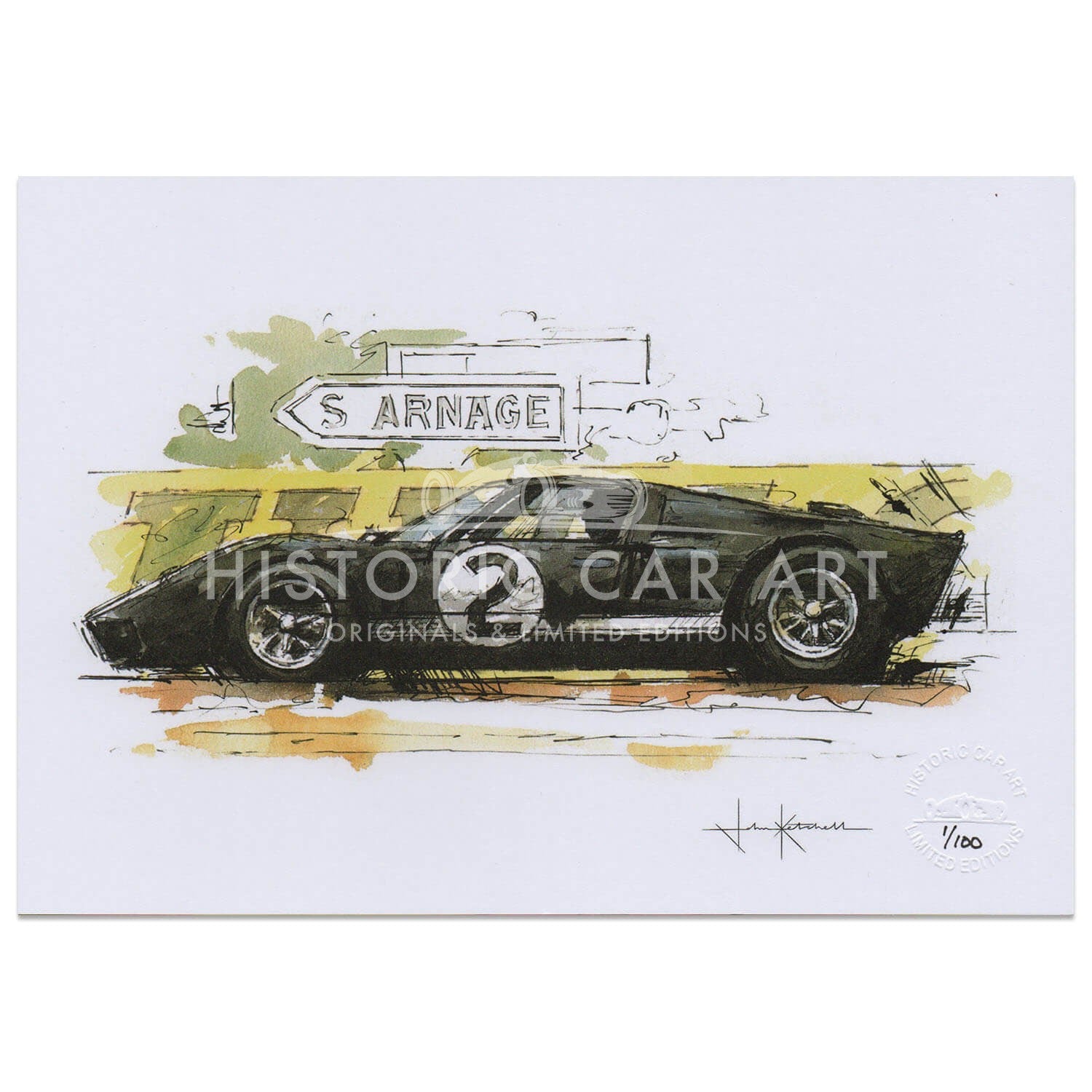 Ferrari | Porsche | Lotus | Ford | Jaguar | Art Print Set