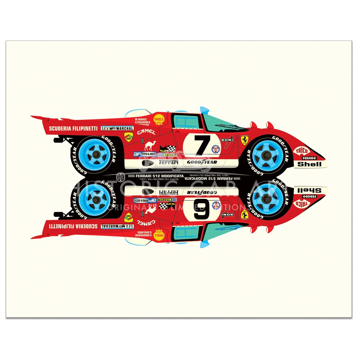 Ferrari 512M Rivals | Le Mans 24H | Art Print