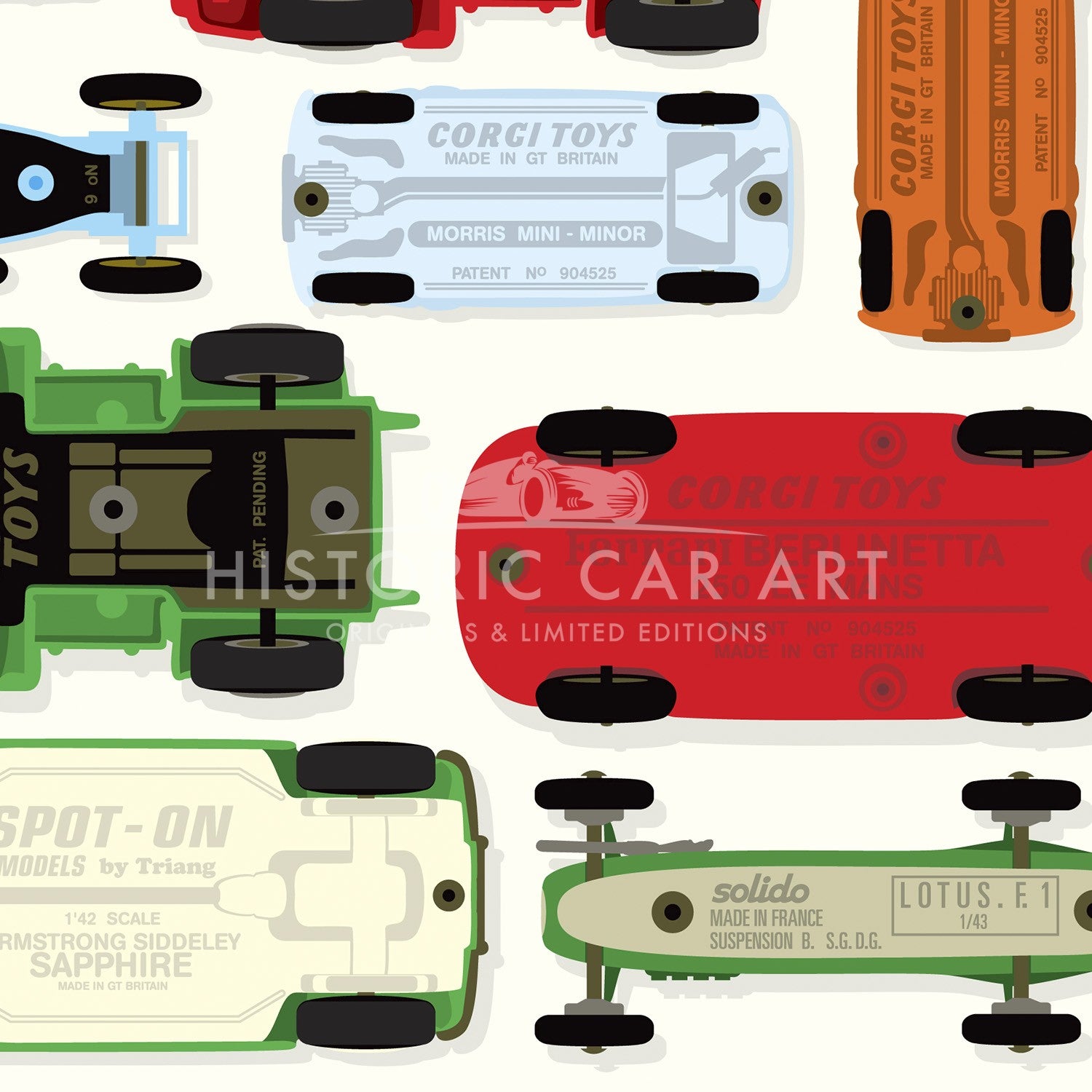 Die Cast Toy Cars | Dinky | Triang | Art Print