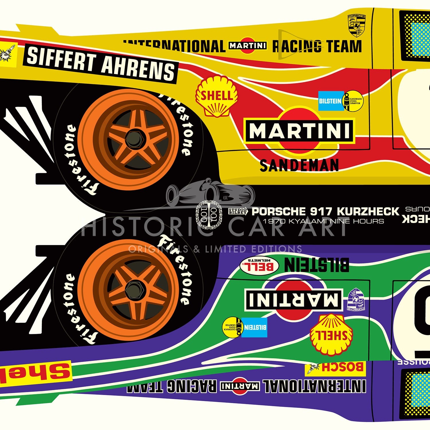 Porsche 917 Hippy Cars | Le Mans | Art Print
