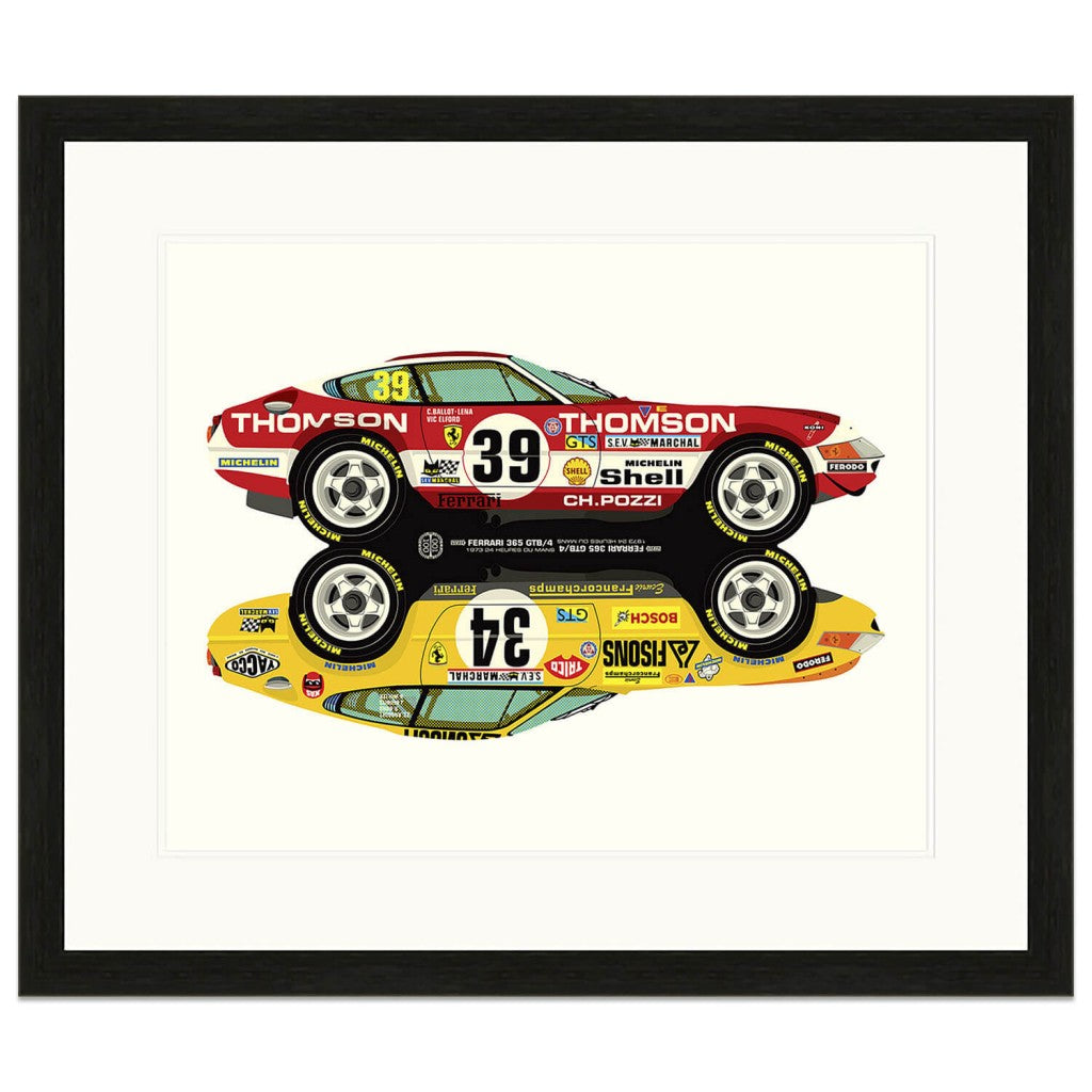 Bilbey Studio BILBEY -Ferrari 365GTB/4 Rivals | Art Print – Historic Car Art