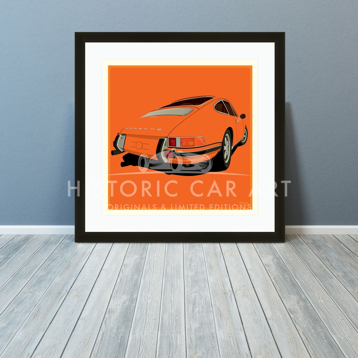 Porsche 911 Rear | Tangerine Orange | Art Print