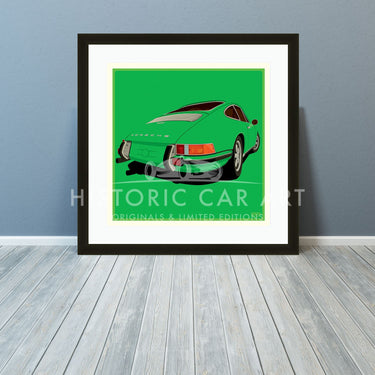 Bilbey Studio BILBEY -Porsche 911 Rear | Viper Green | Art Print – Historic ...