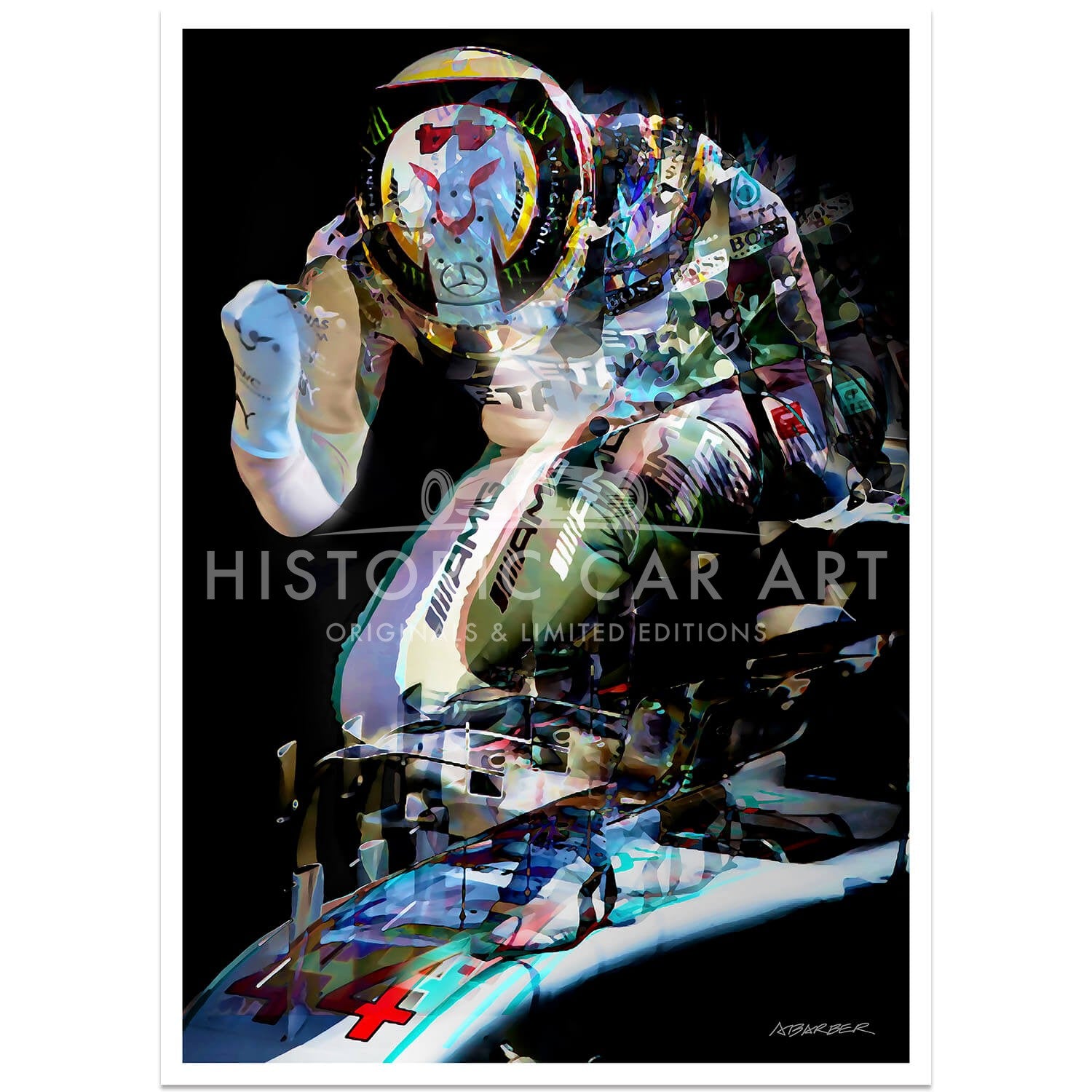 Lewis Hamilton Celebration #2 | Mercedes AMG | Formula 1 | Art Print