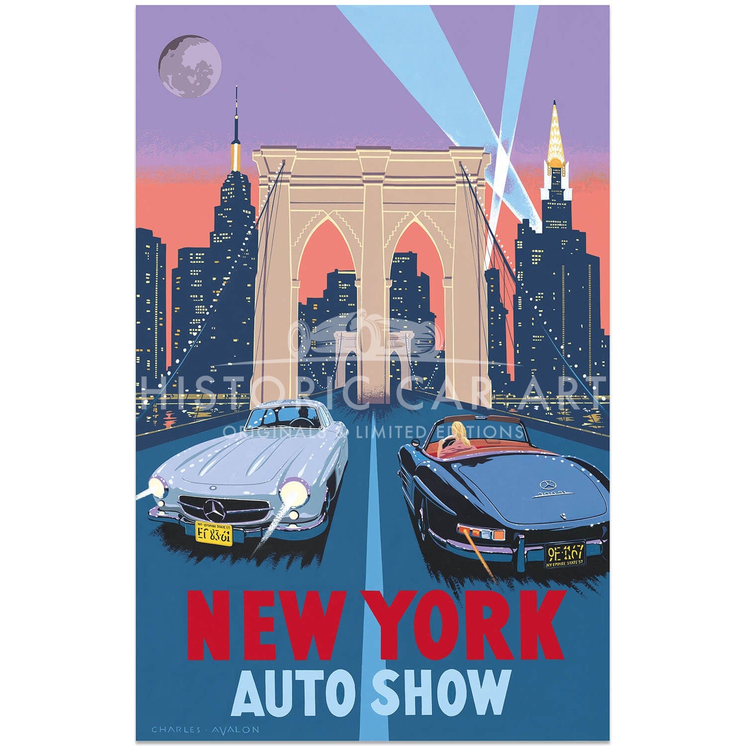 Mercedes 300 SL Gullwing and Roadster – New York Auto Show  | Poster