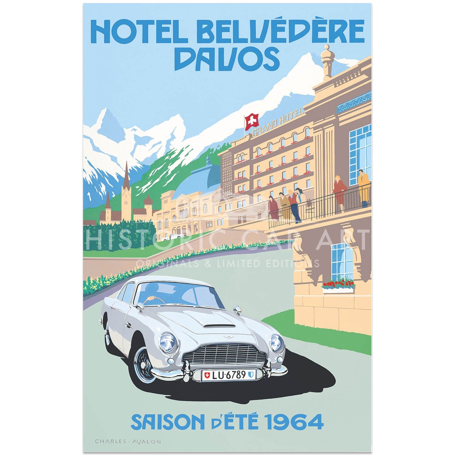 Aston Martin DB5 – Hotel Belvédère, Davos | Poster