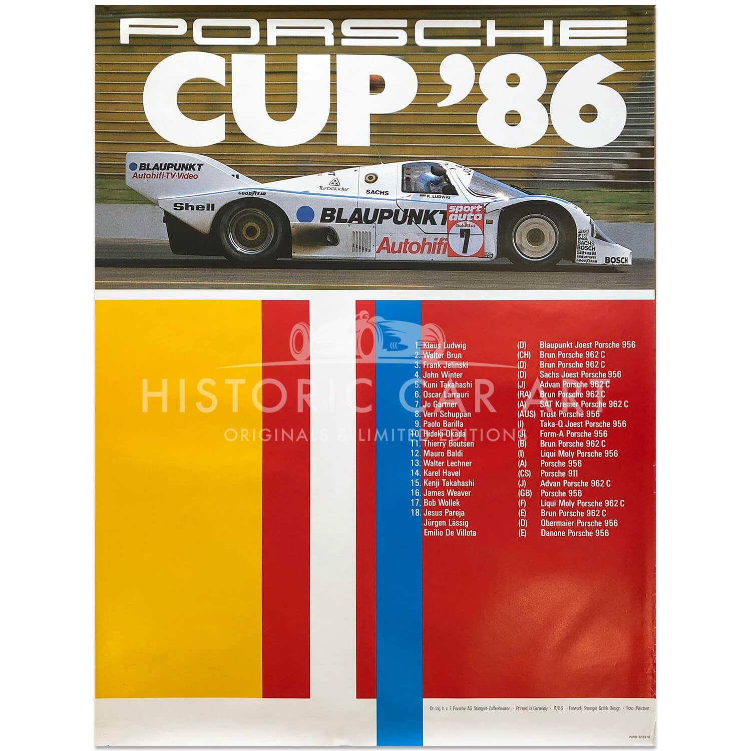 German | Porsche Cup 1986 Original Poster